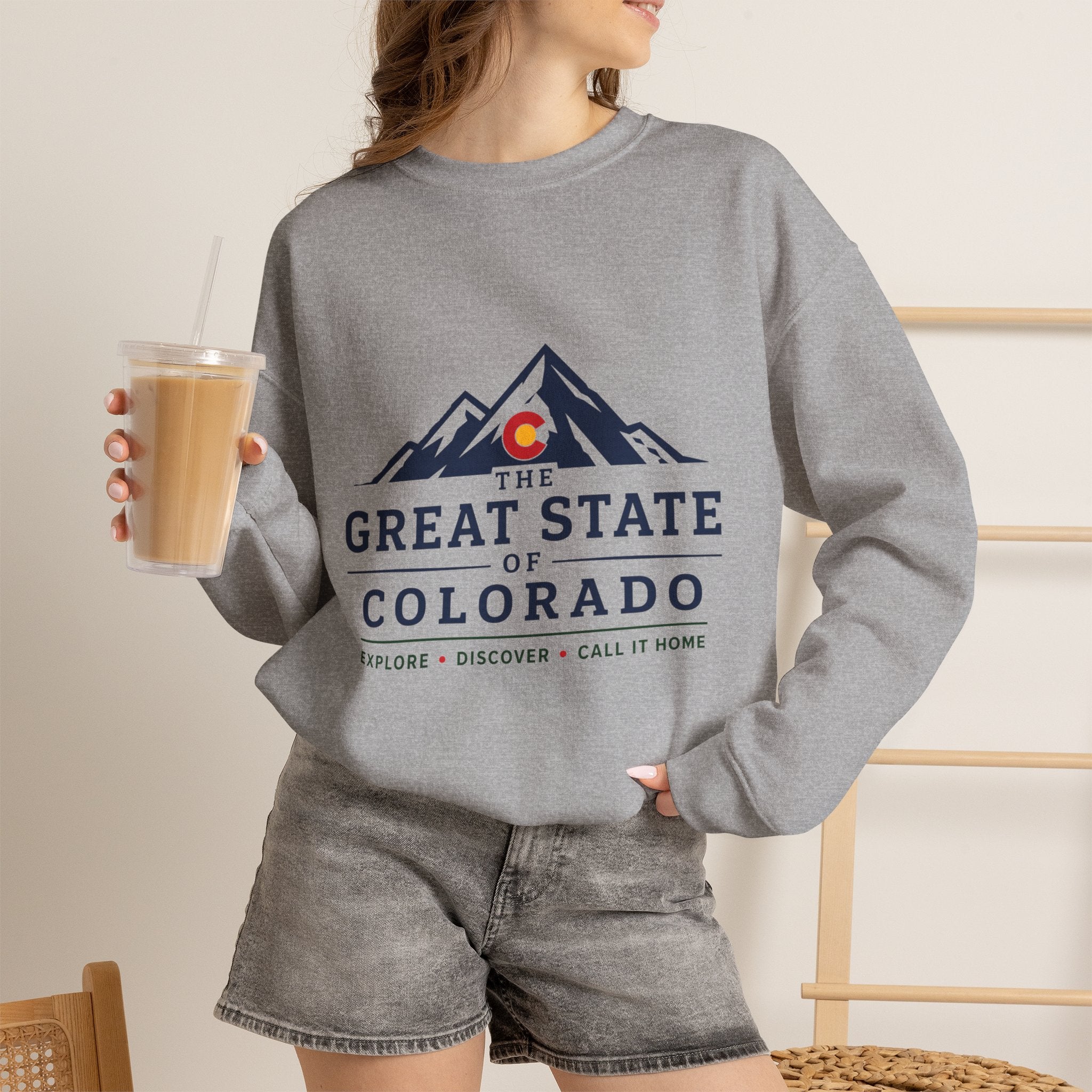 Classic Colorado Mountain Crewneck Sweatshirt – "The Great State of Colorado"