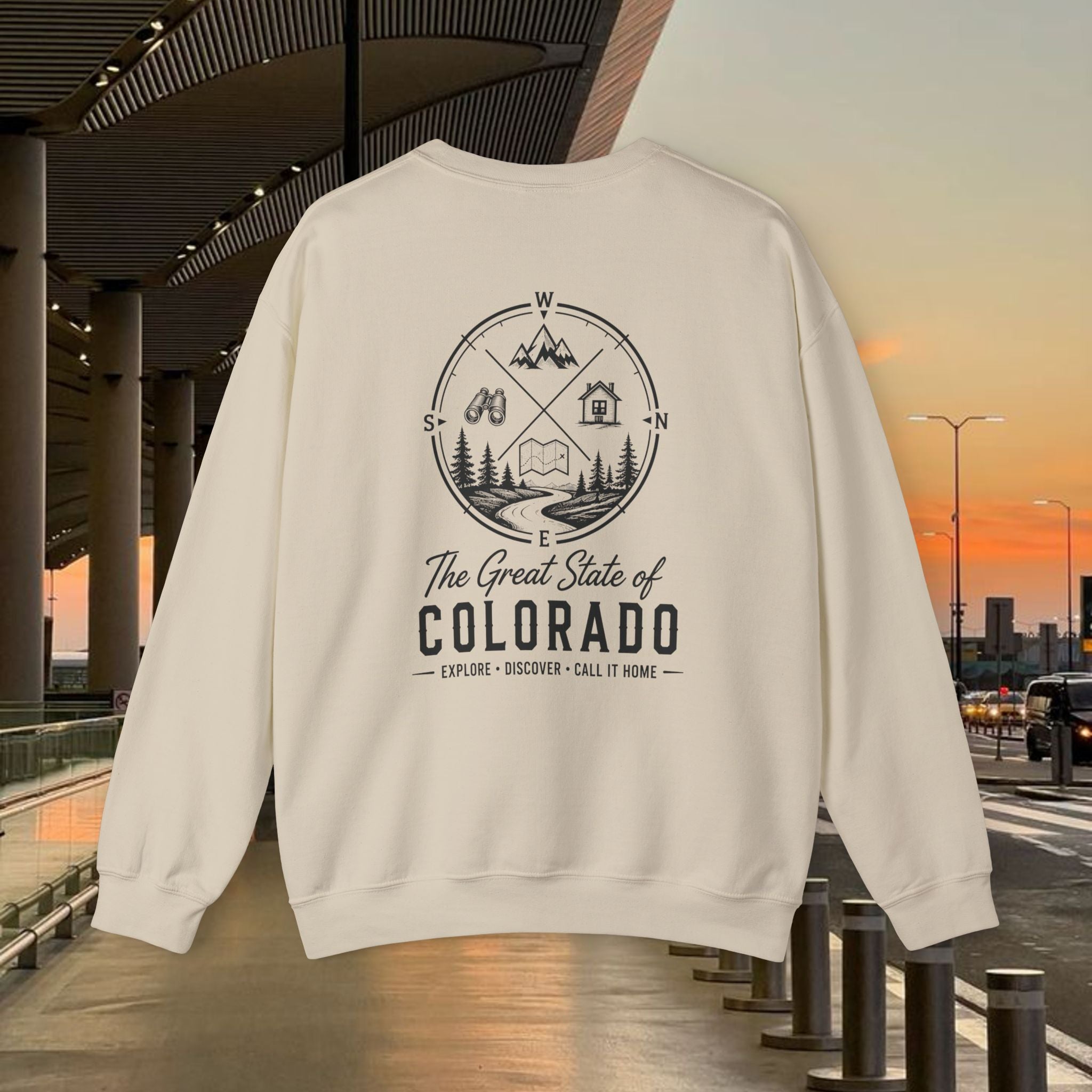 Heritage Back Colorado Crewneck Sweatshirt - The Great State of Colorado Outdoor Graphic