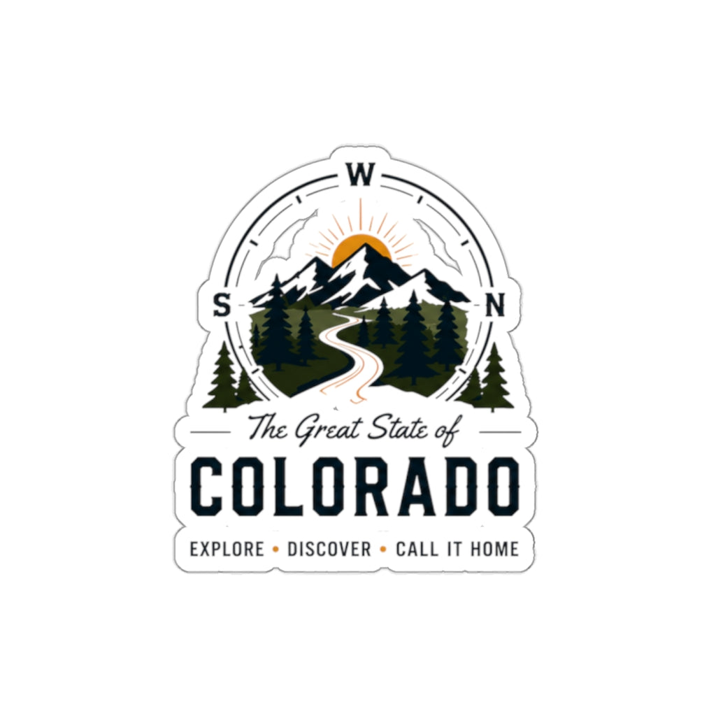 Compass Die-Cut Stickers The Great State Of Colorado
