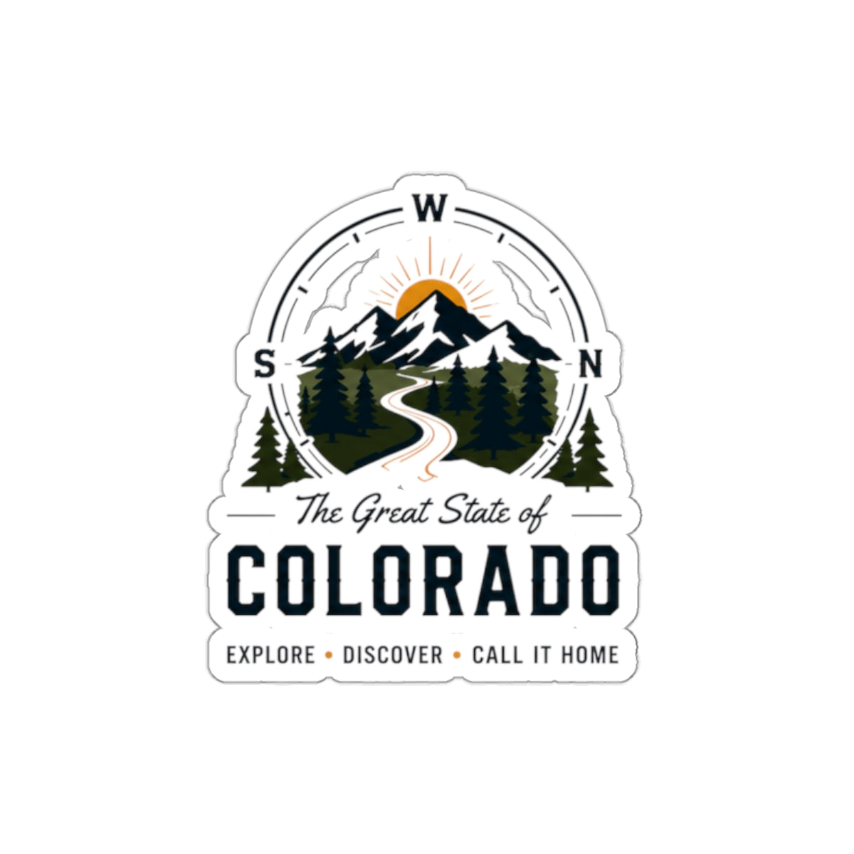 Compass Die-Cut Stickers The Great State Of Colorado
