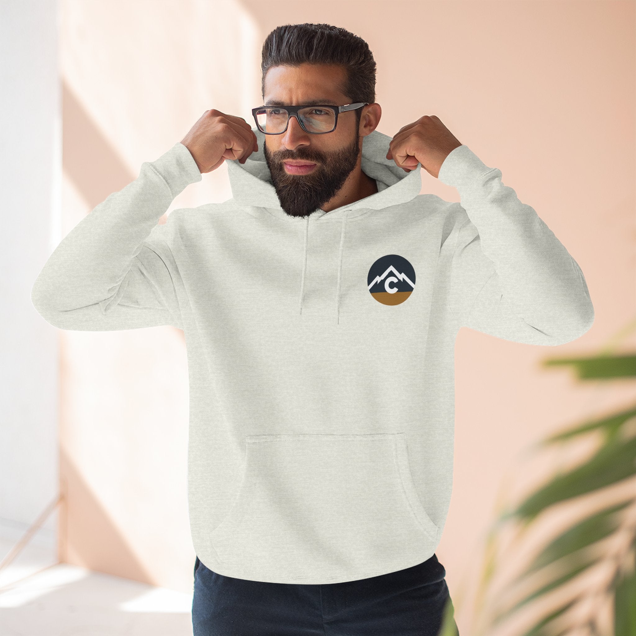 Modern Colorado Mountain Hoodie — "The Great State of Colorado" Fleece Pullover