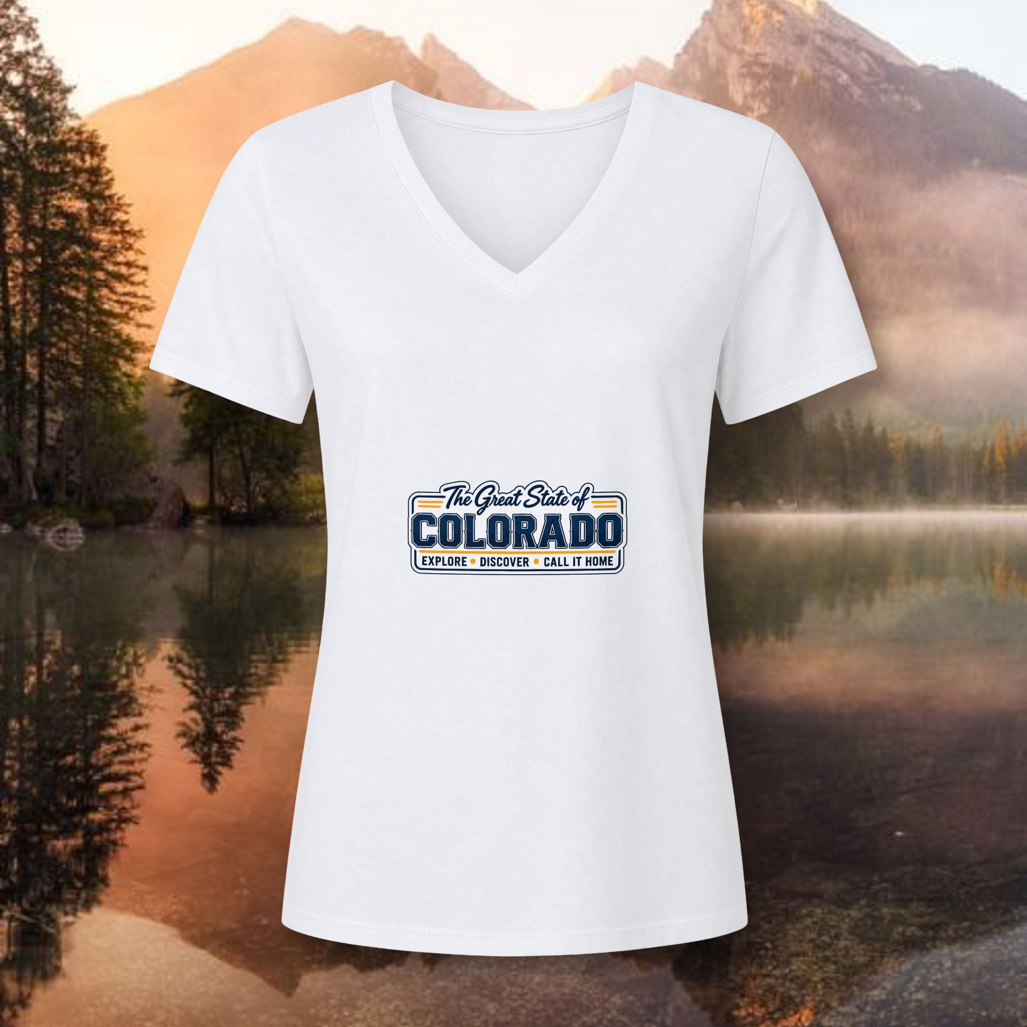 Vintage Colorado State Retro Logo V-Neck Tee