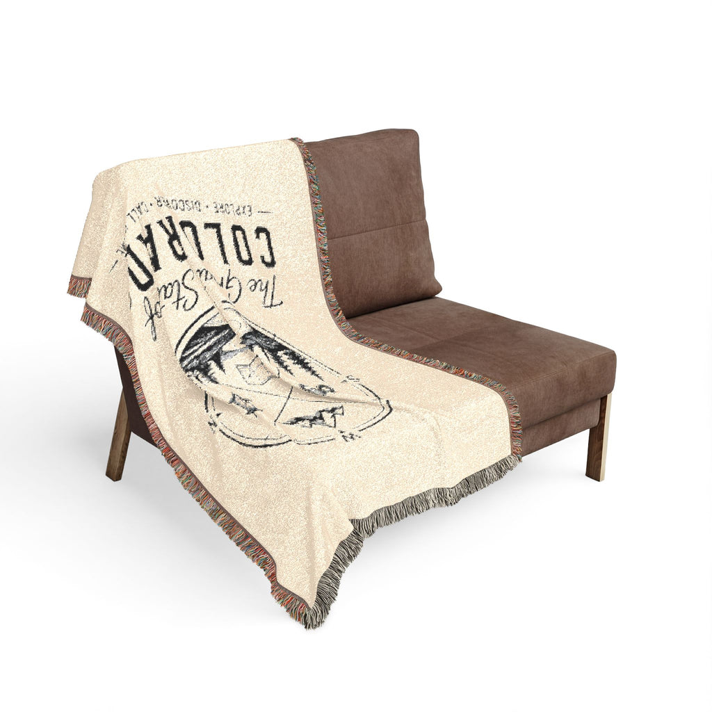 Colorado Adventure Woven Blanket — Mountain Cabin Travel Throw