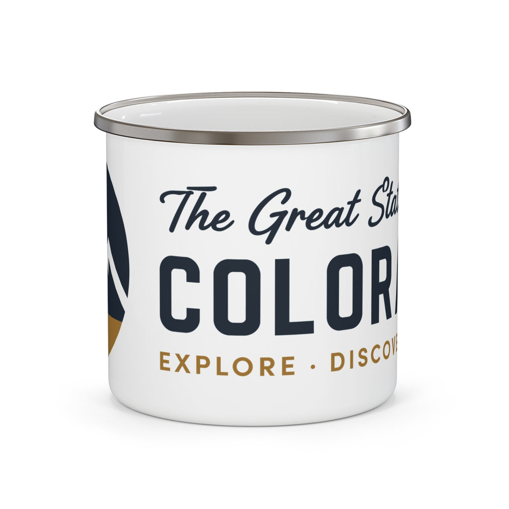 Colorado Enamel Camping Mug — "The Great State of Colorado" Camp Coffee Cup