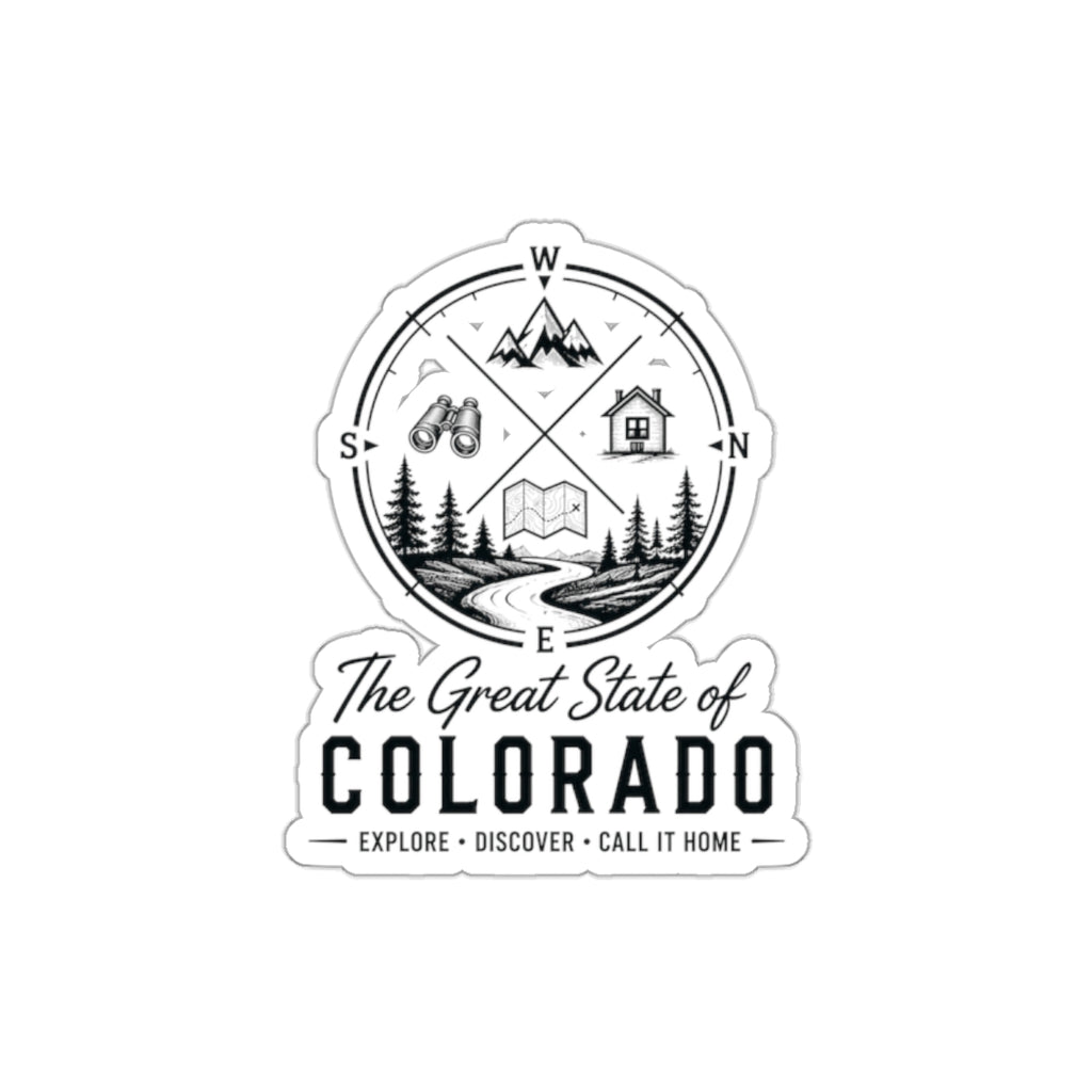 Heritage Colorado Adventure Die-Cut Sticker – The Great State of Colorado, Explore • Discover • Call It Home