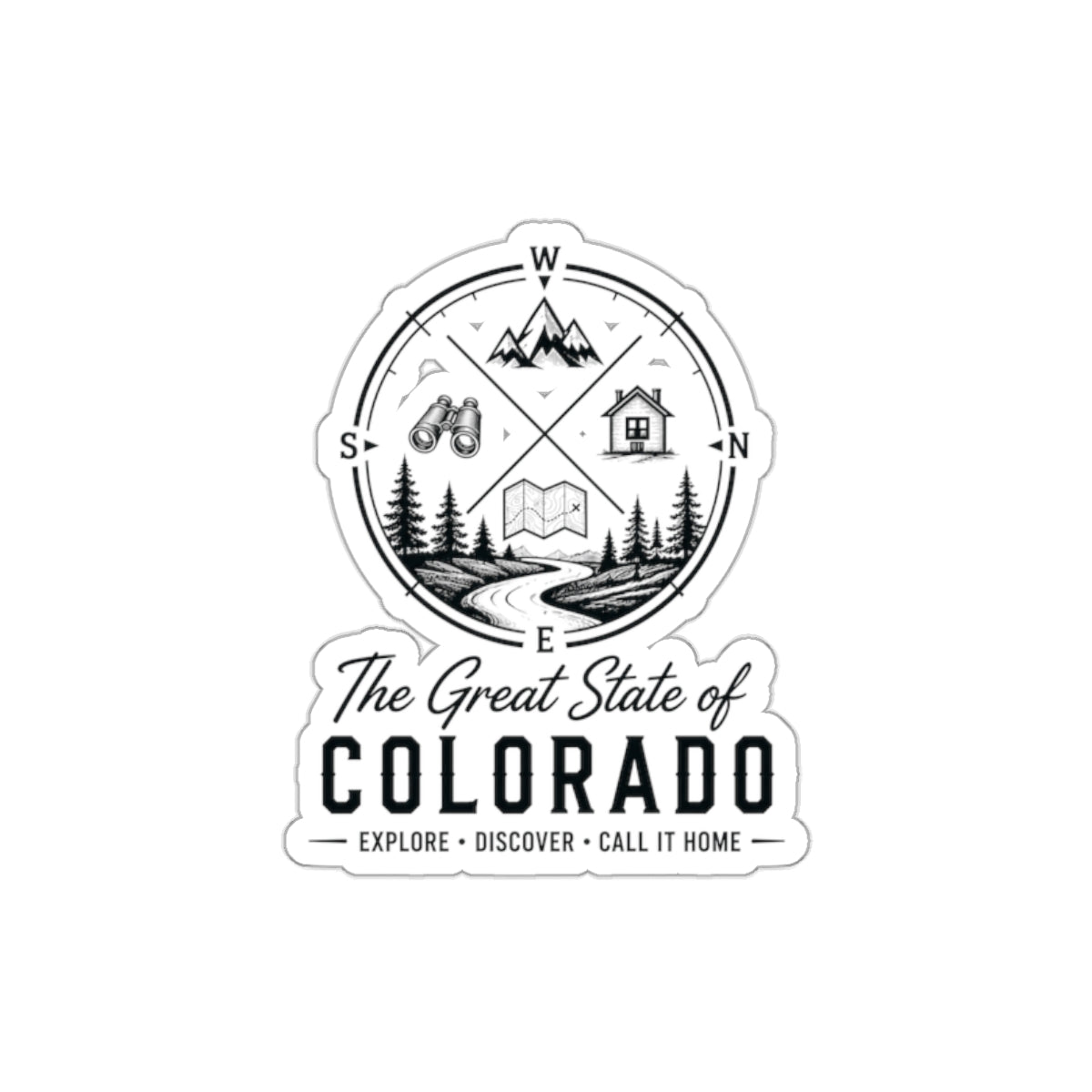 Heritage Colorado Adventure Die-Cut Sticker – The Great State of Colorado, Explore • Discover • Call It Home