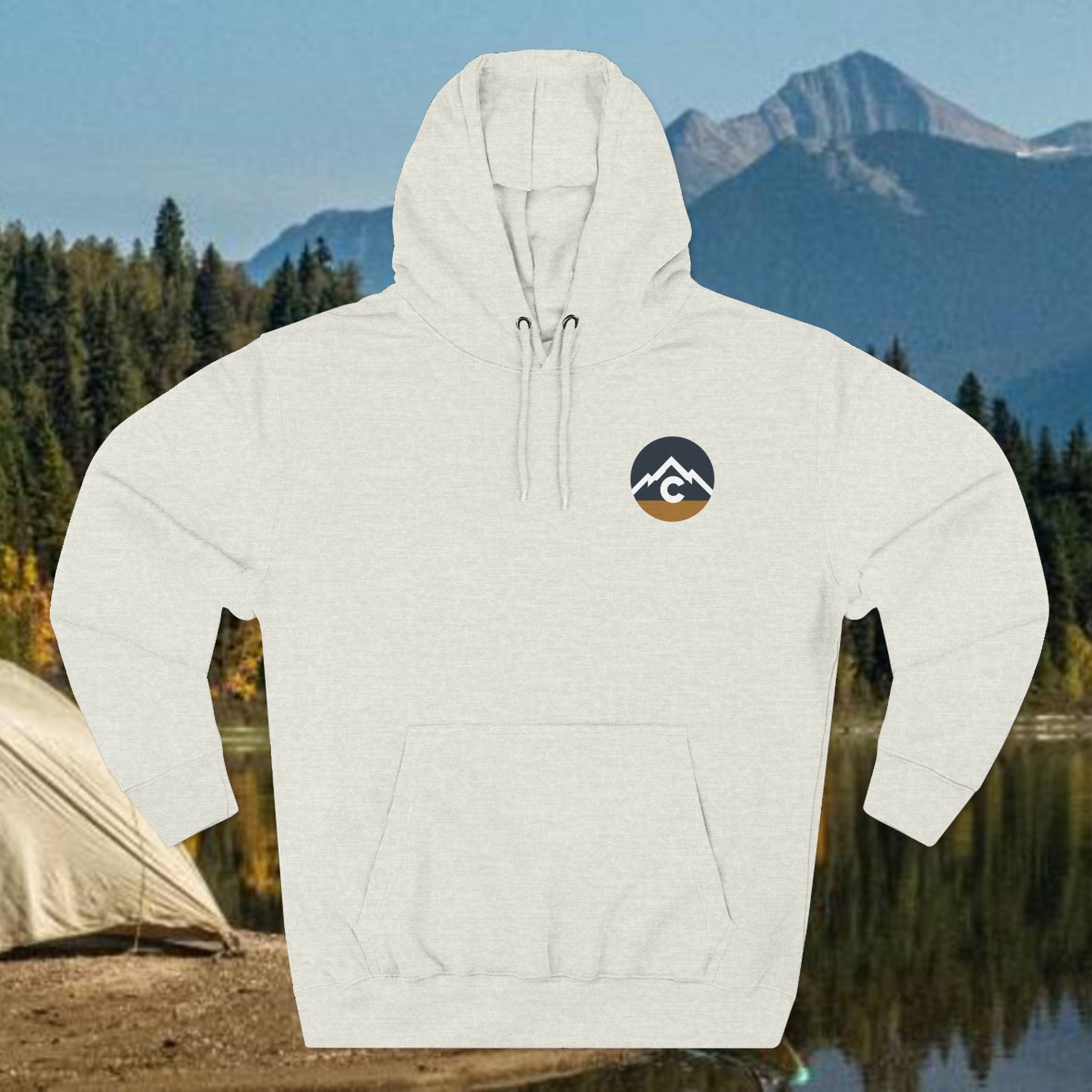 Modern Colorado Mountain Hoodie — "The Great State of Colorado" Fleece Pullover