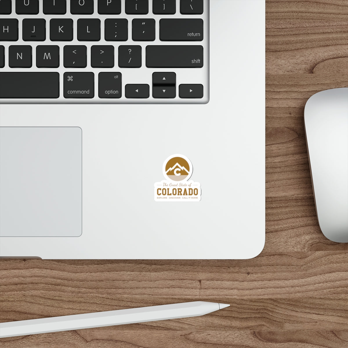 Modern Colorado Mountain Die-Cut Sticker — "The Great State of Colorado" Travel Decal