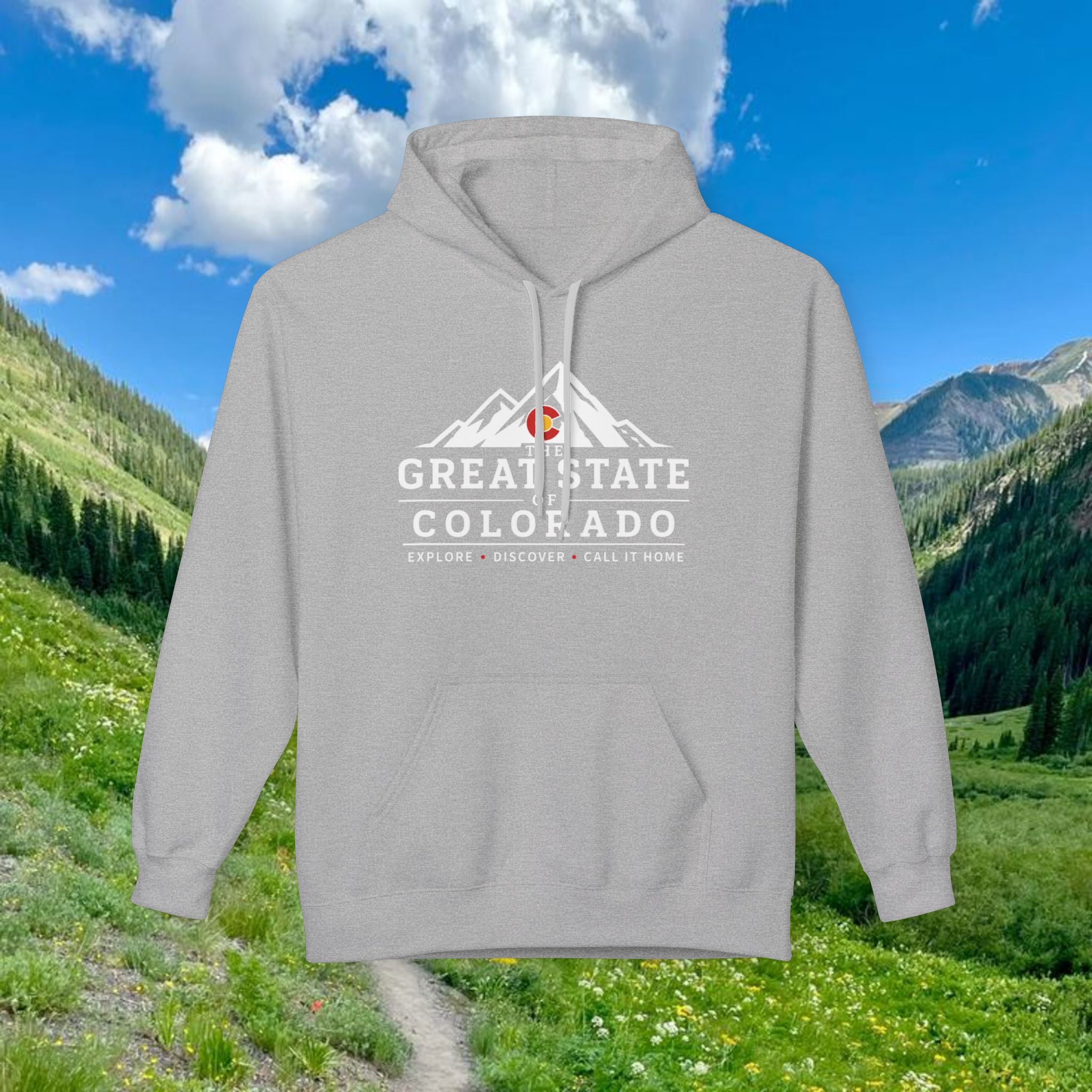 Classic Colorado Mountain Hoodie — "Great State  Of Colorado" Outdoor Adventure Pullover