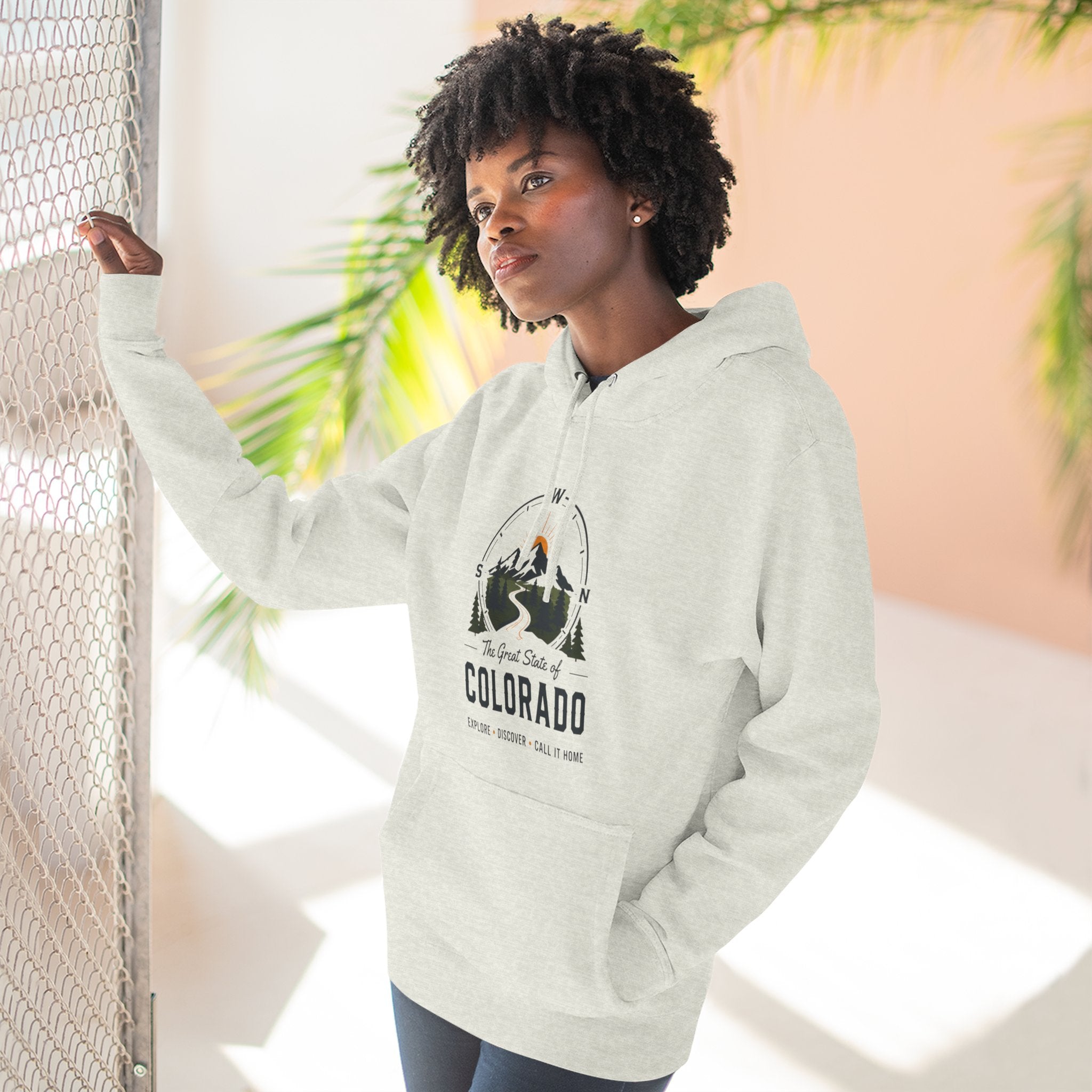 Compass Colorado Mountain Hoodie — The Great State Graphic Fleece Pullover