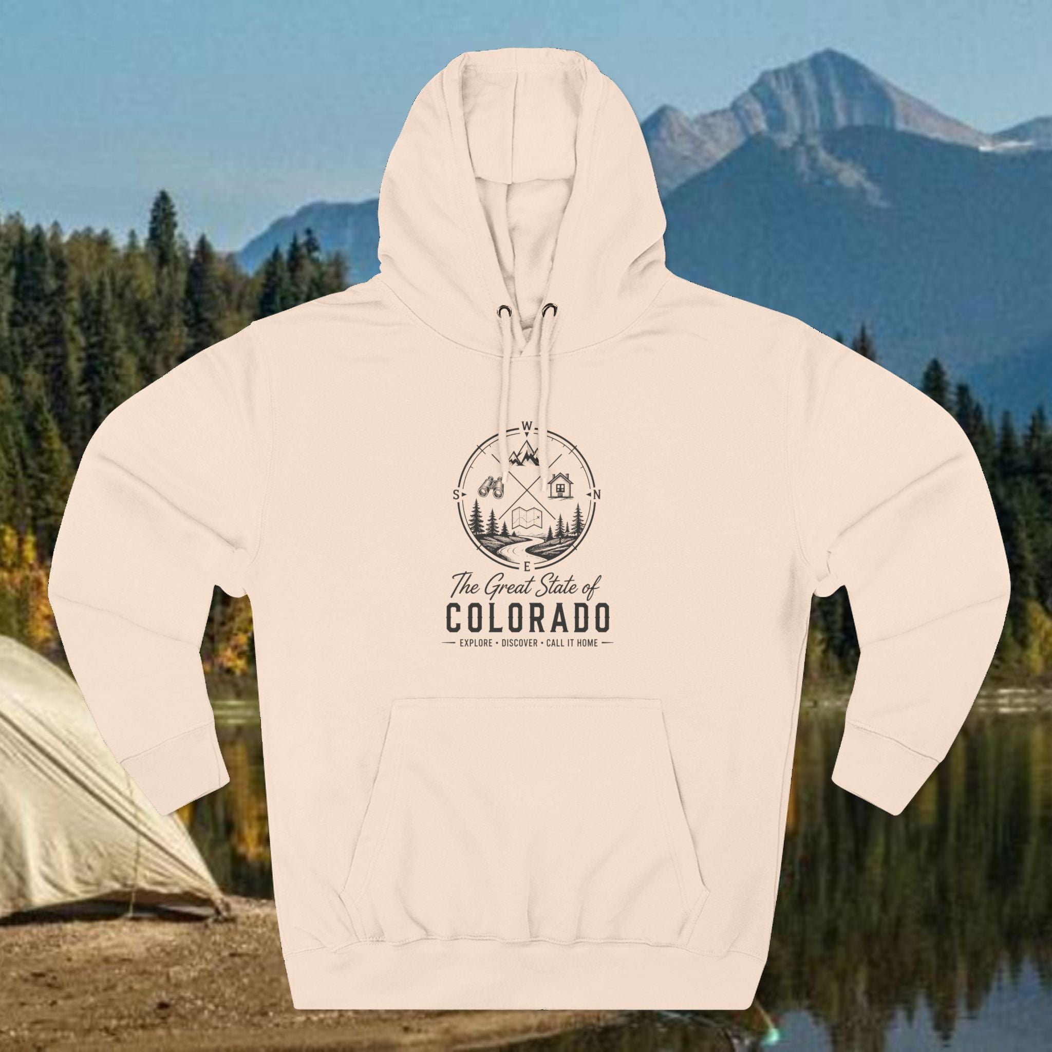 Heritage Colorado Mountain Graphic Hoodie — The Great State of Colorado Scenic Pullover