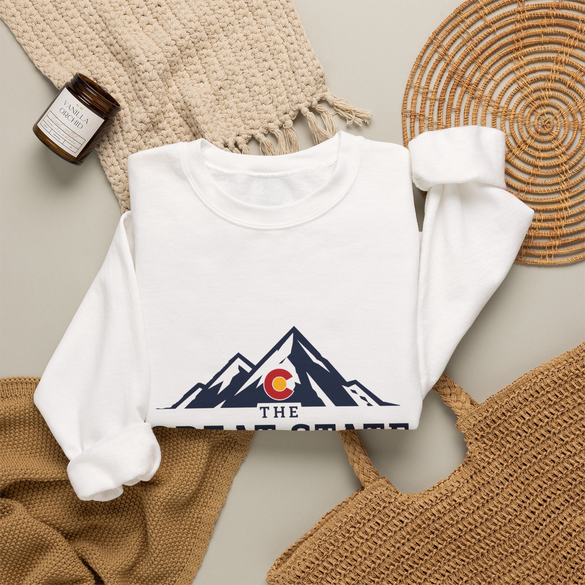 Classic Colorado Mountain Crewneck Sweatshirt – "The Great State of Colorado"