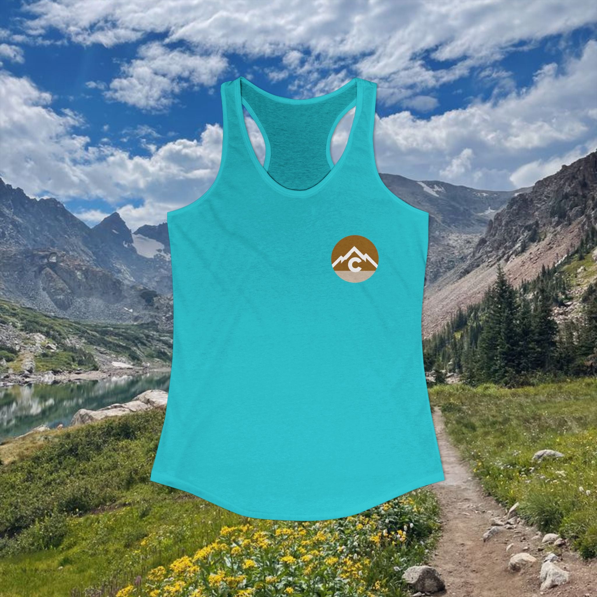 Modern F and B Gold Women's Ideal Racerback Tank