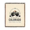 Compass Colorado Mountain Woven Blanket — Retro Compass Scenic Throw
