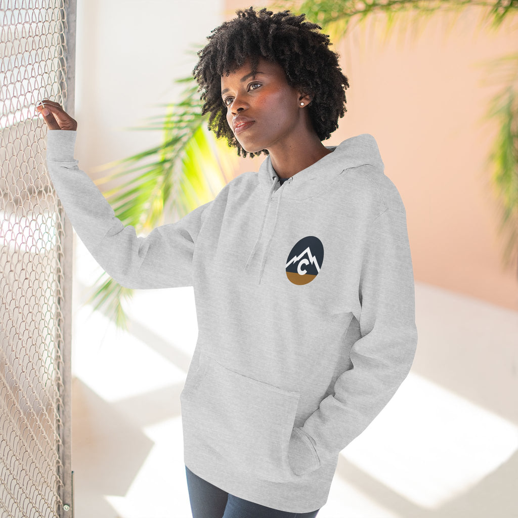 Modern Colorado Mountain Hoodie — "The Great State of Colorado" Fleece Pullover