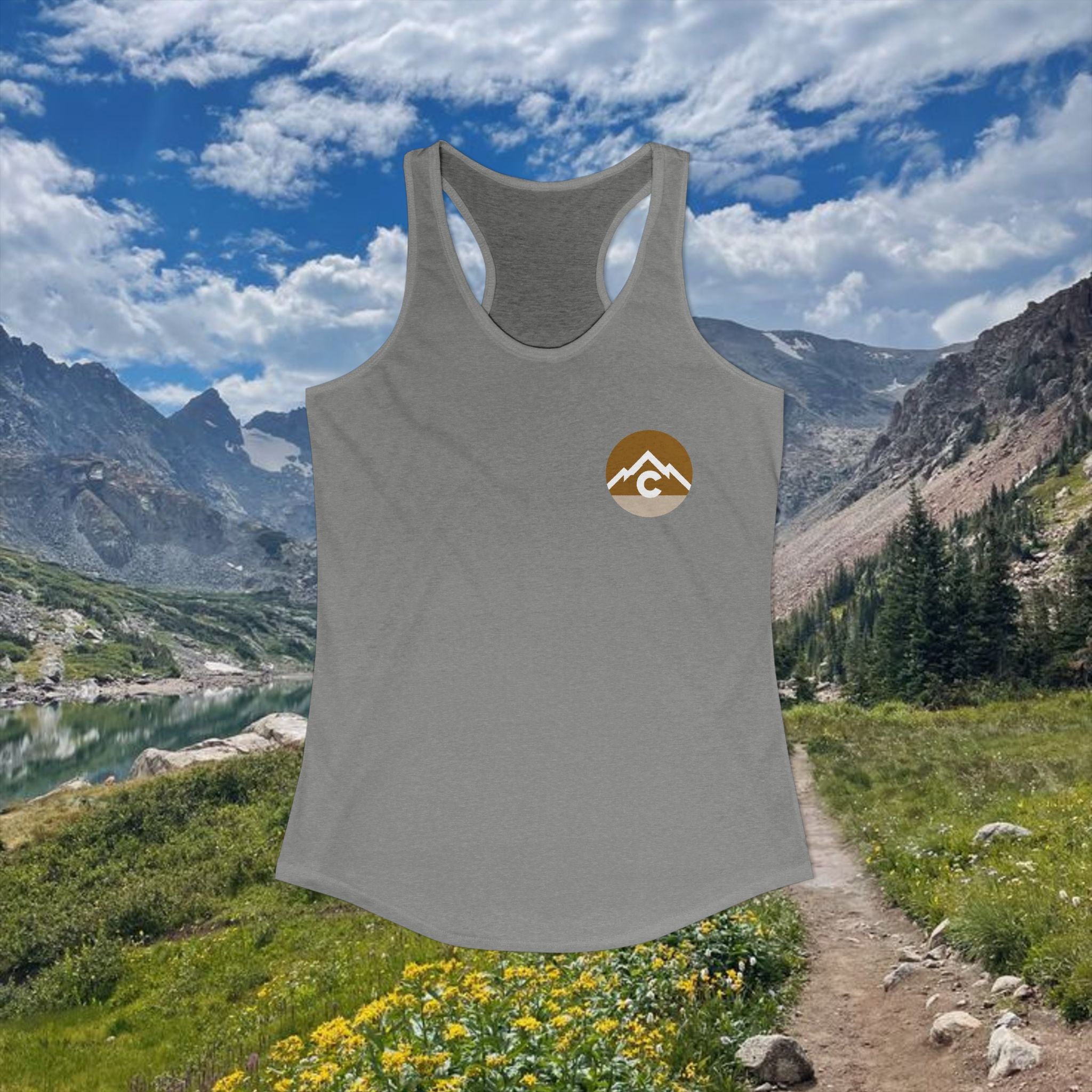 Modern F and B Gold Women's Ideal Racerback Tank