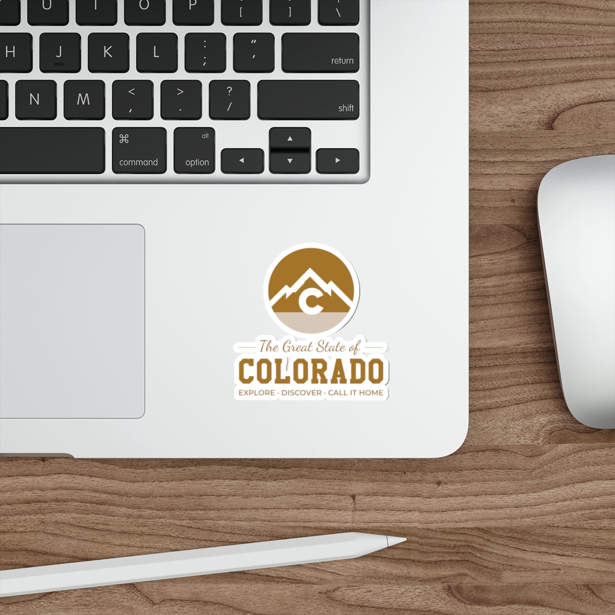 Modern Colorado Mountain Die-Cut Sticker — "The Great State of Colorado" Travel Decal