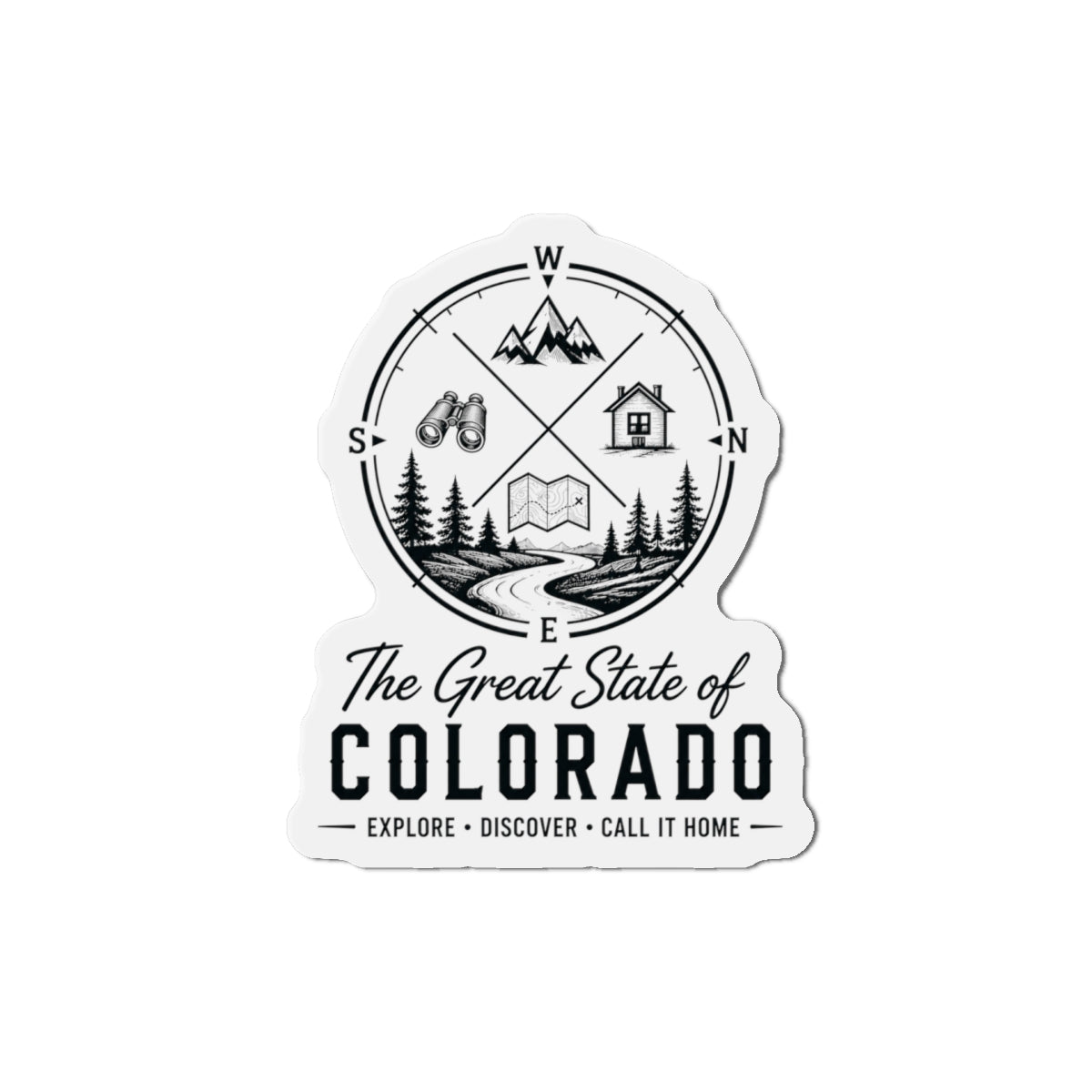 Colorado Die-Cut Magnet — The Great State of Colorado Adventure Compass