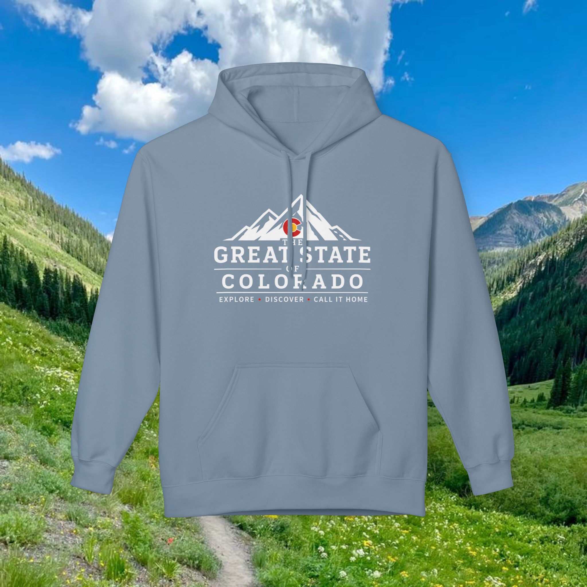 Classic Colorado Mountain Hoodie — "Great State  Of Colorado" Outdoor Adventure Pullover