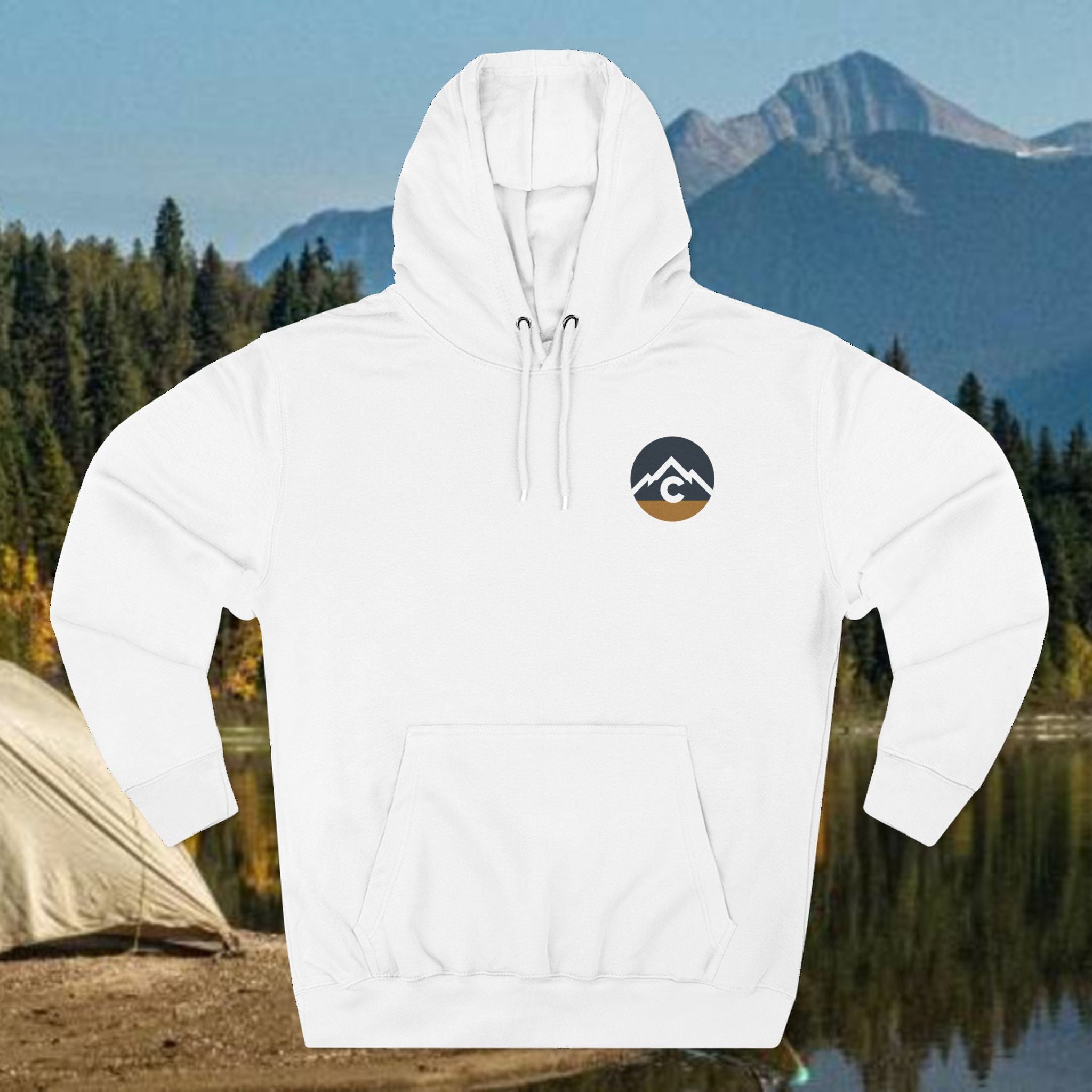 Modern Colorado Mountain Hoodie — "The Great State of Colorado" Fleece Pullover