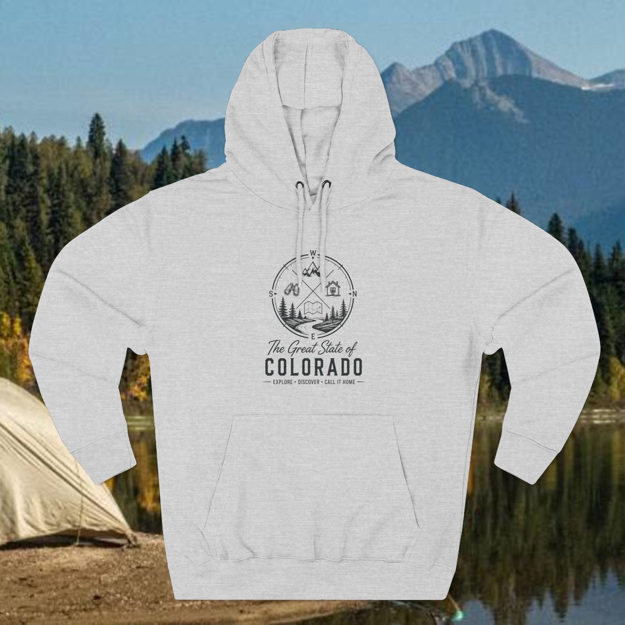 Heritage Colorado Mountain Graphic Hoodie — The Great State of Colorado Scenic Pullover