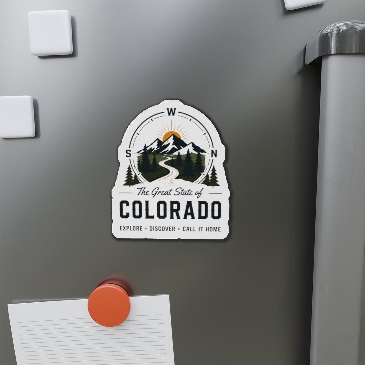 Colorado Mountain Die-Cut Magnet — "The Great State of Colorado" Travel Sticker