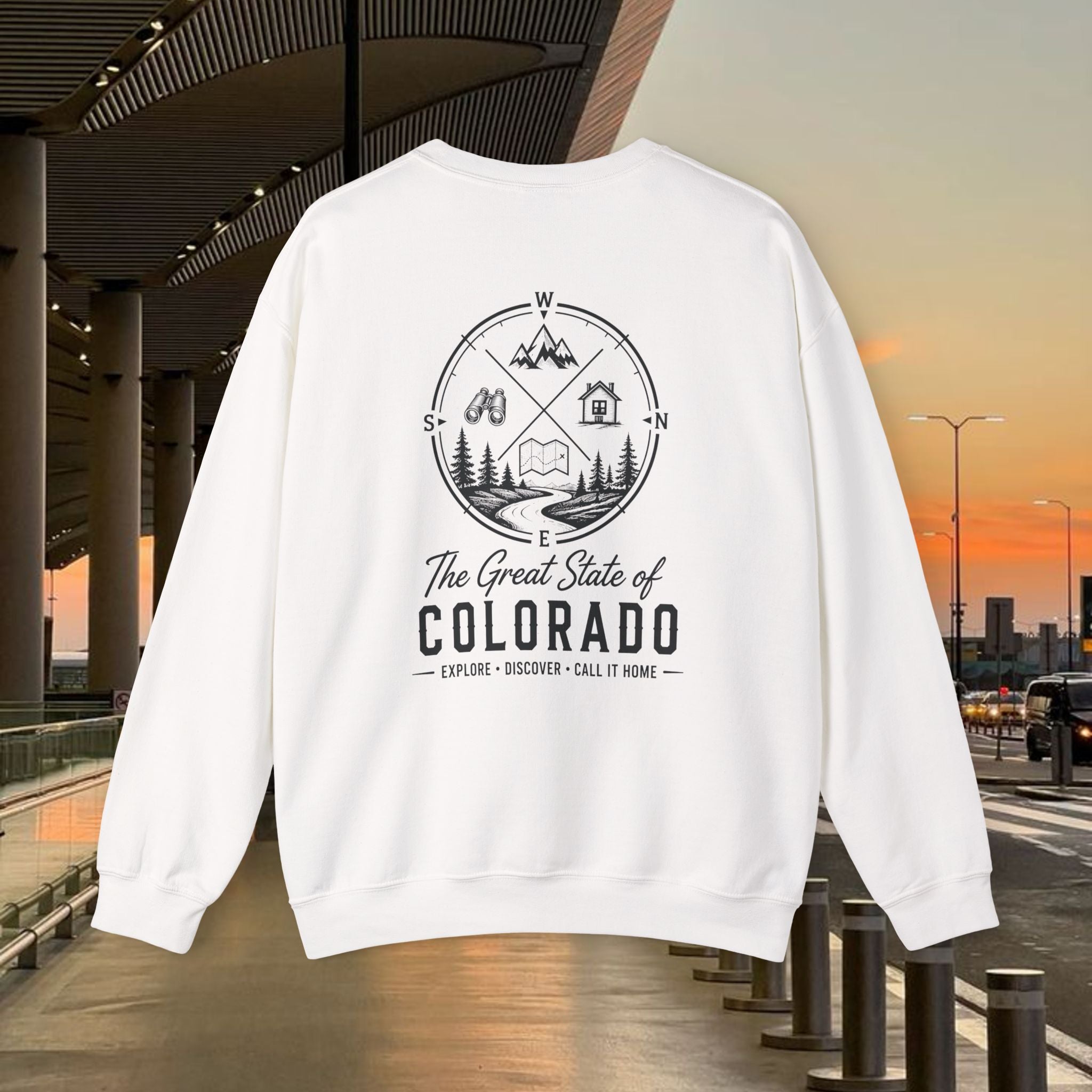 Heritage Back Colorado Crewneck Sweatshirt - The Great State of Colorado Outdoor Graphic