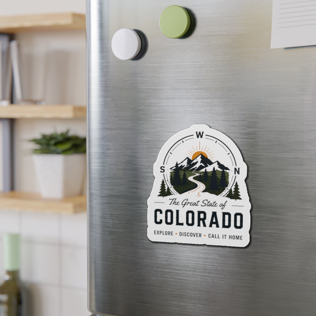 Colorado Mountain Die-Cut Magnet — "The Great State of Colorado" Travel Sticker