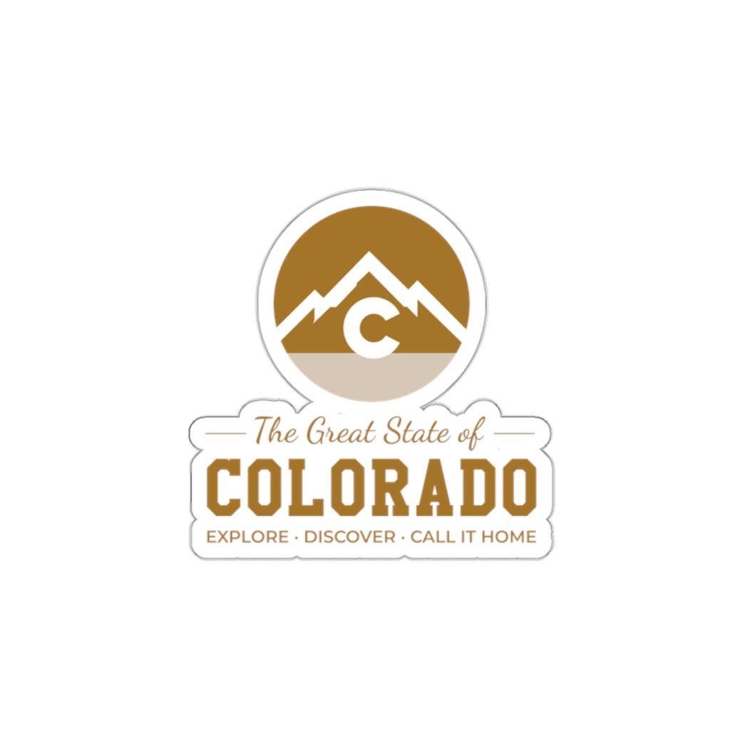 Modern Colorado Mountain Die-Cut Sticker — "The Great State of Colorado" Travel Decal