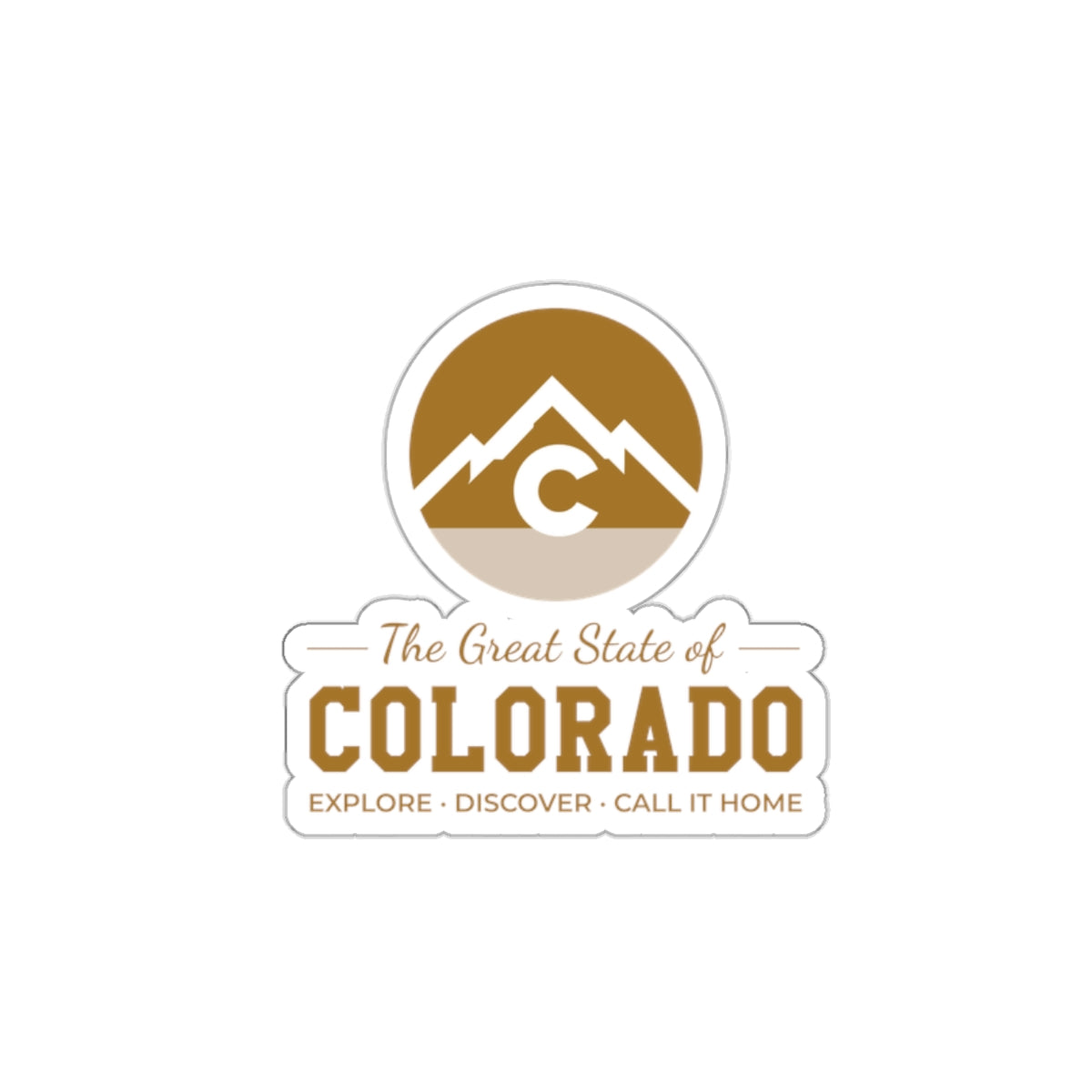 Modern Colorado Mountain Die-Cut Sticker — "The Great State of Colorado" Travel Decal