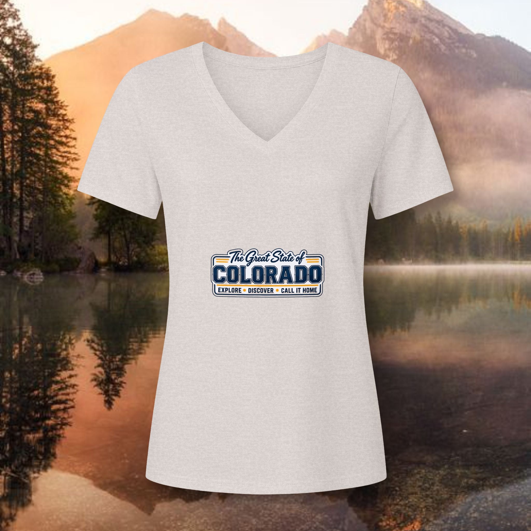 Vintage Colorado State Retro Logo V-Neck Tee