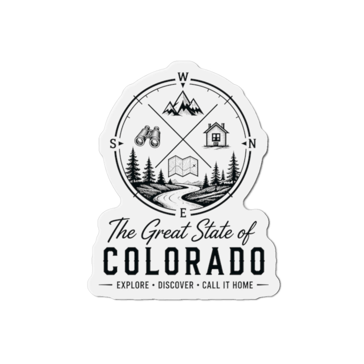 Colorado Die-Cut Magnet — The Great State of Colorado Adventure Compass