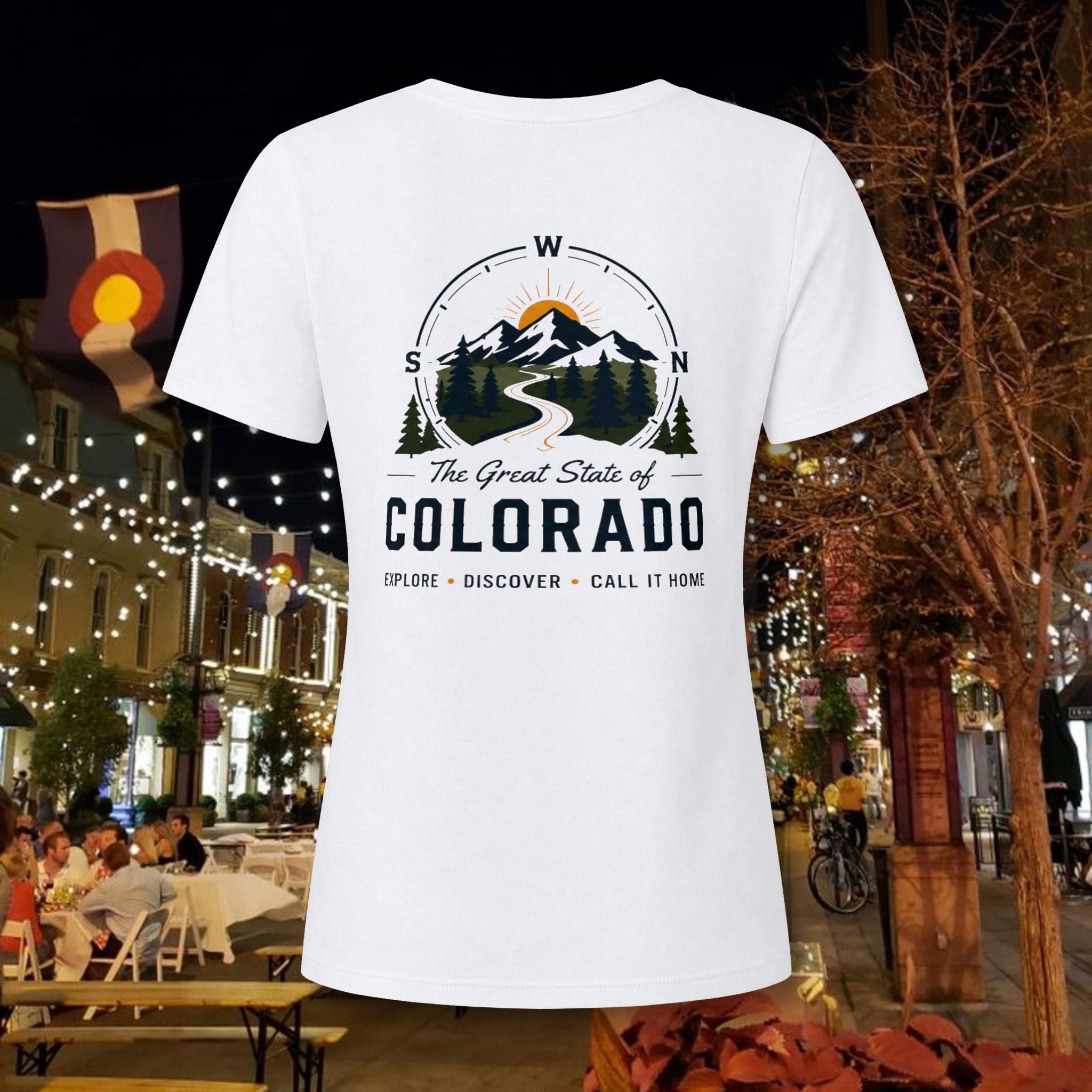 Compass Back  can personalize Women's Relaxed V-Neck Tee — Lightweight Heather CVC Casual Shirt