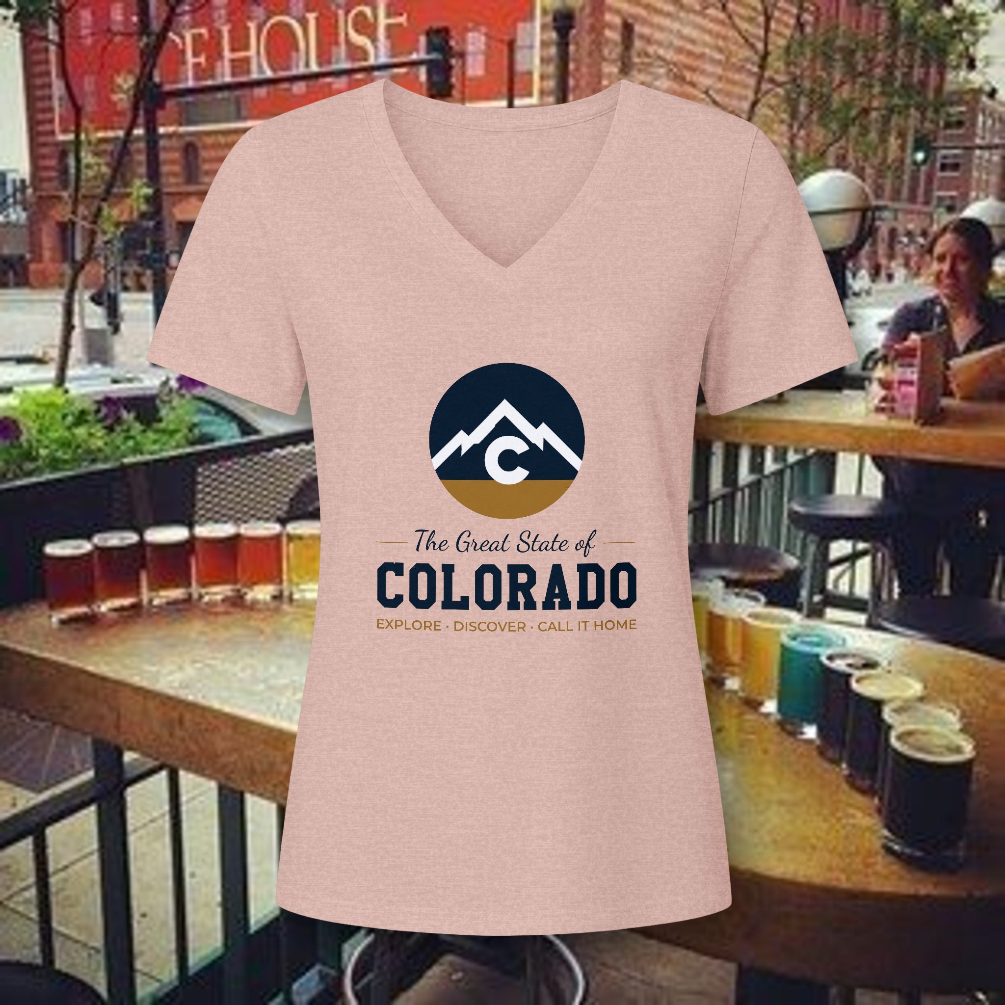 Colorado Mountain V-Neck Tee — The Great State of Colorado