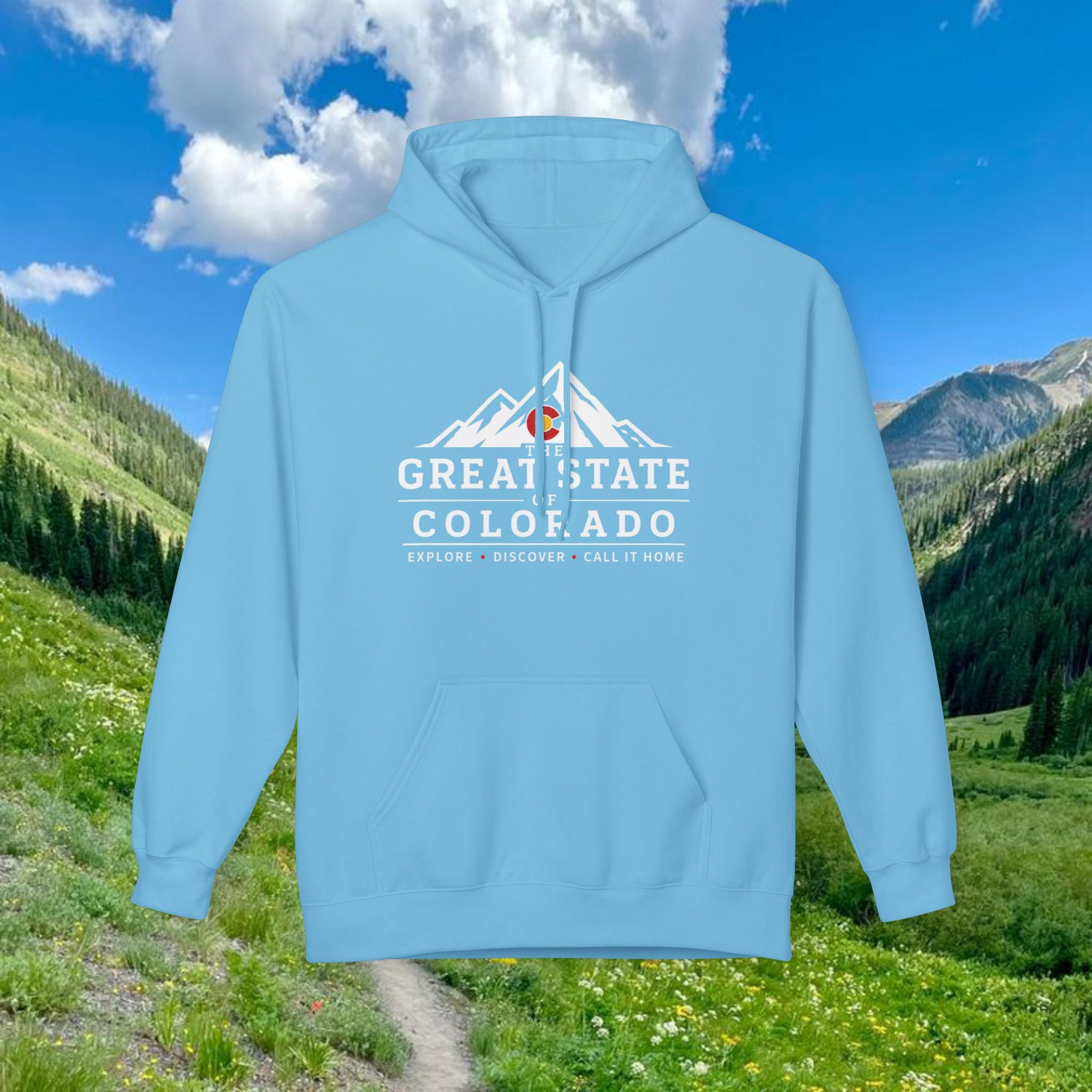 Classic Colorado Mountain Hoodie — "Great State  Of Colorado" Outdoor Adventure Pullover