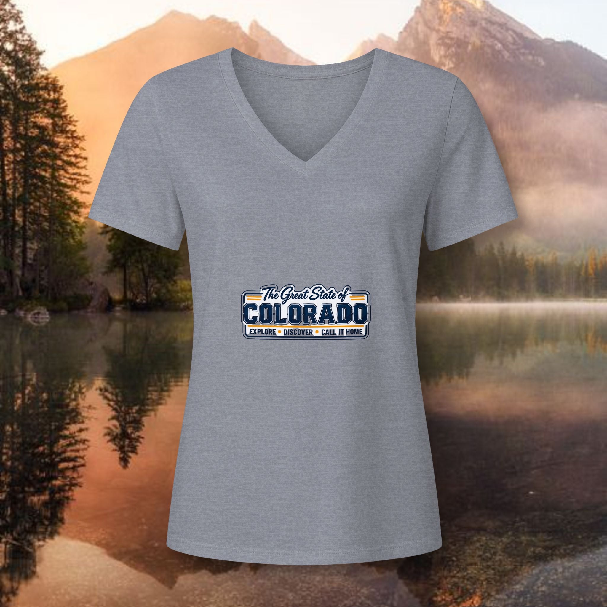 Vintage Colorado State Retro Logo V-Neck Tee