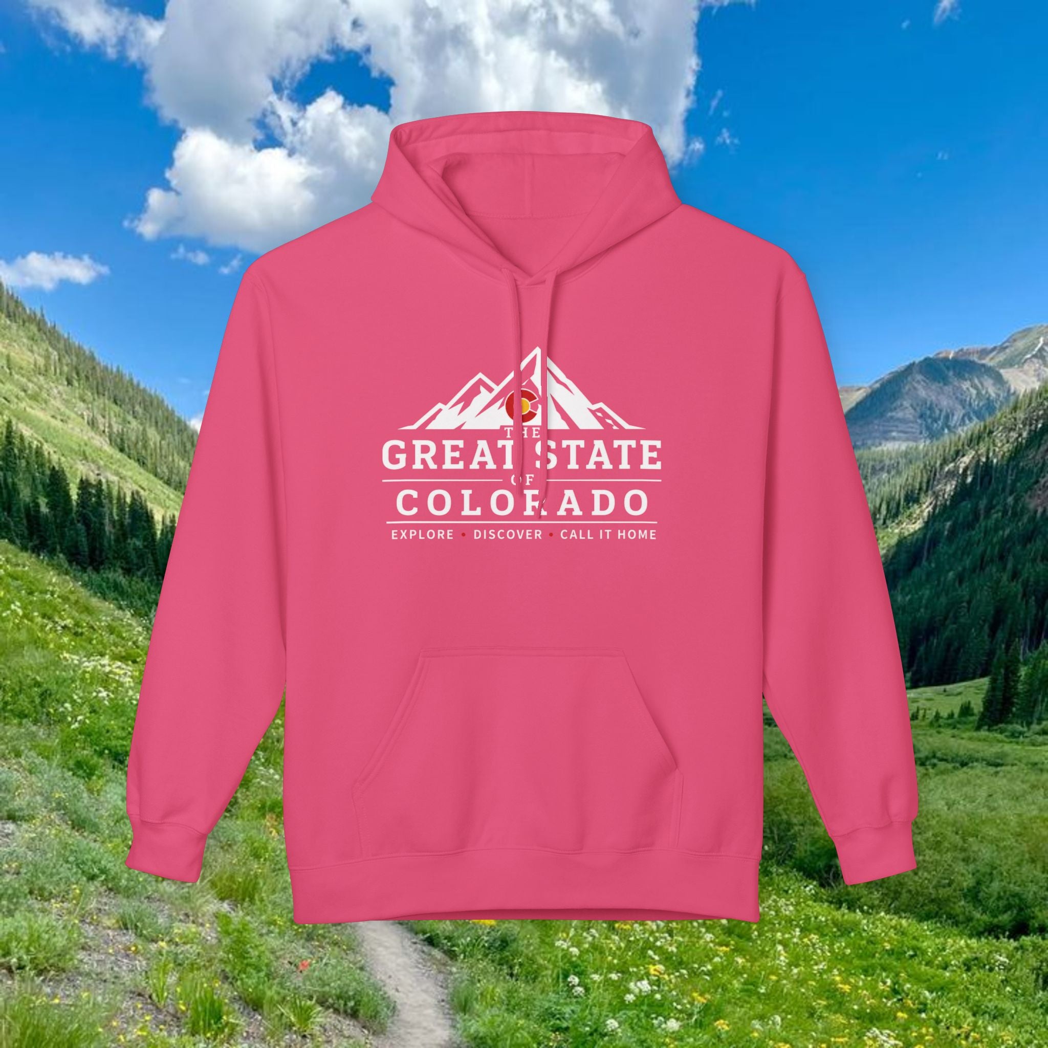 Classic Colorado Mountain Hoodie — "Great State  Of Colorado" Outdoor Adventure Pullover
