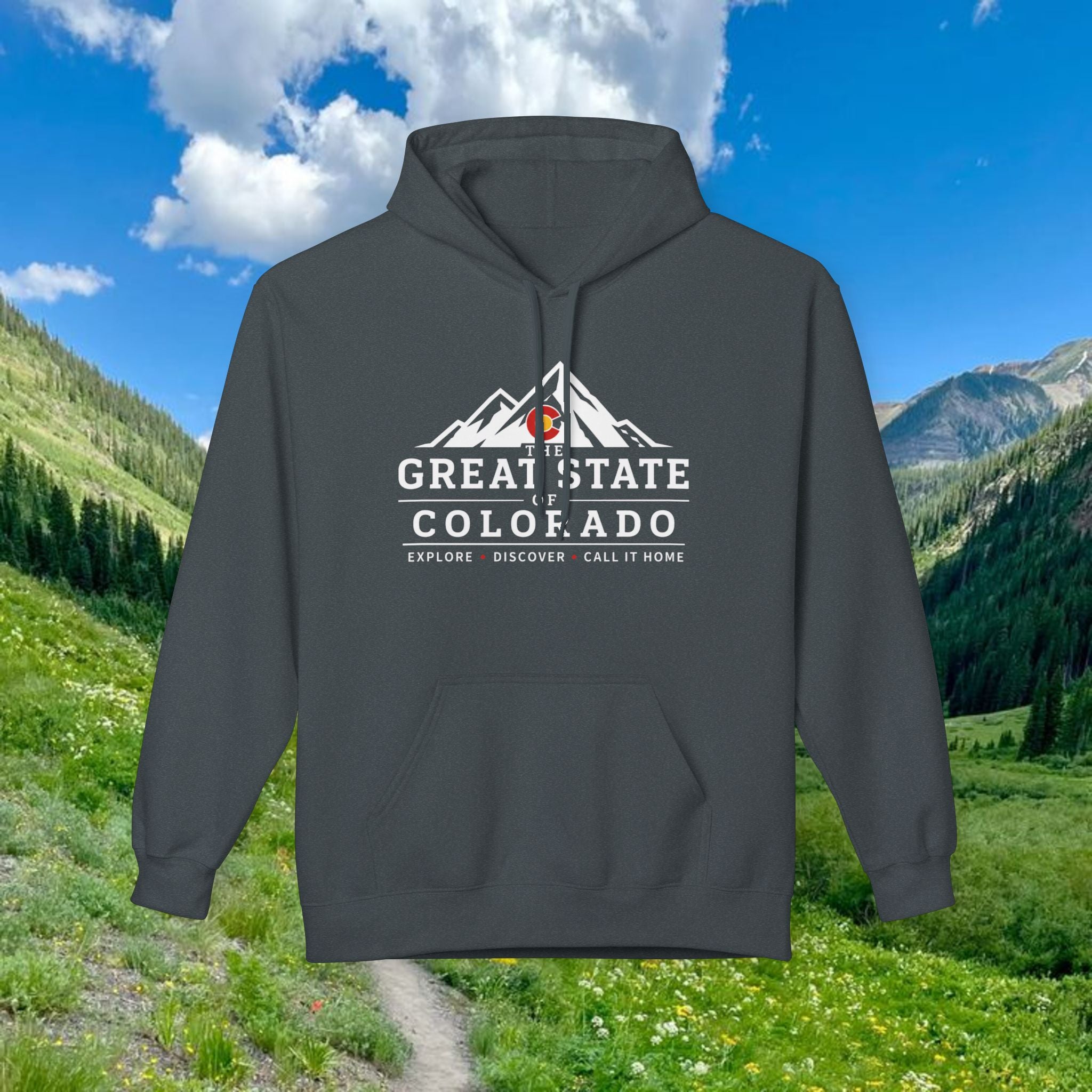 Classic Colorado Mountain Hoodie — "Great State  Of Colorado" Outdoor Adventure Pullover