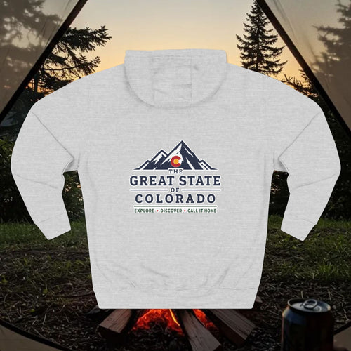 Classic Personable Colorado Mountain Hoodie — The Great State of Colorado Graphic Fleece Pullover