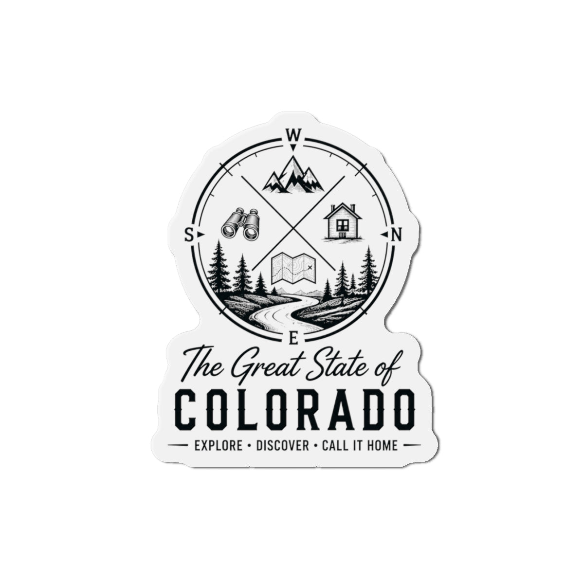 Colorado Die-Cut Magnet — The Great State of Colorado Adventure Compass