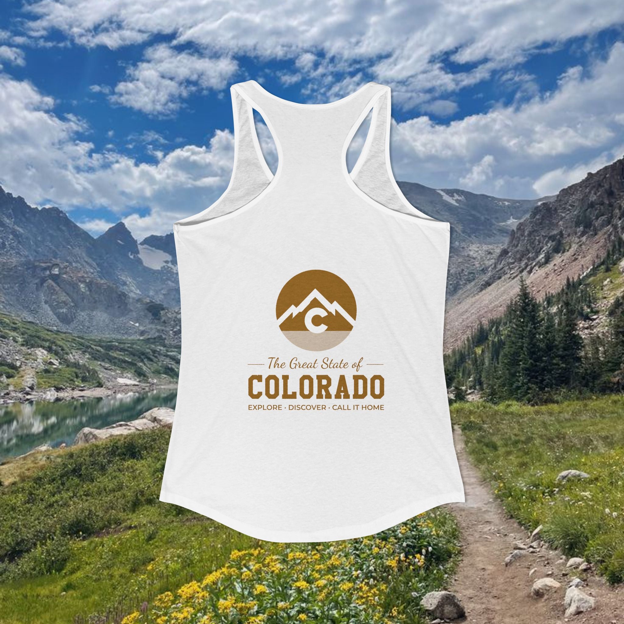 Modern F and B Gold Women's Ideal Racerback Tank