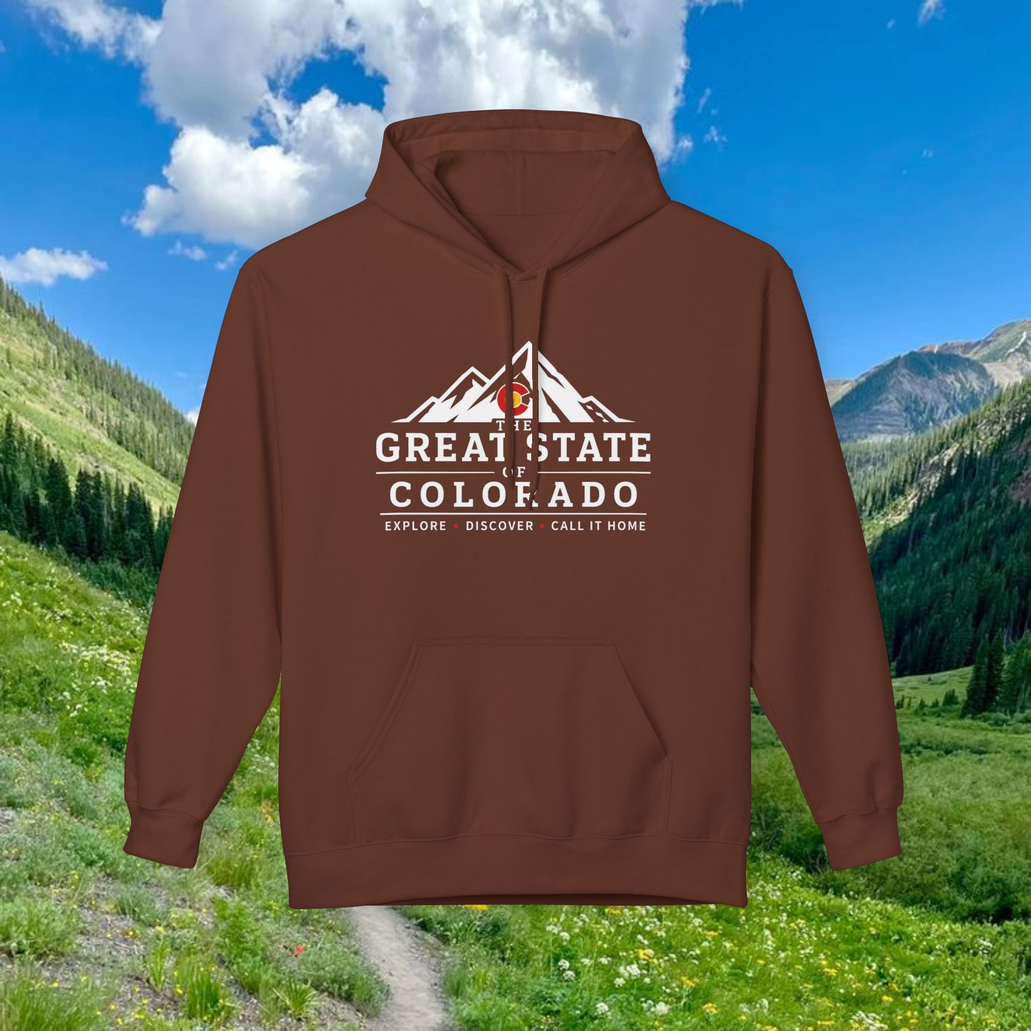 Classic Colorado Mountain Hoodie — "Great State  Of Colorado" Outdoor Adventure Pullover