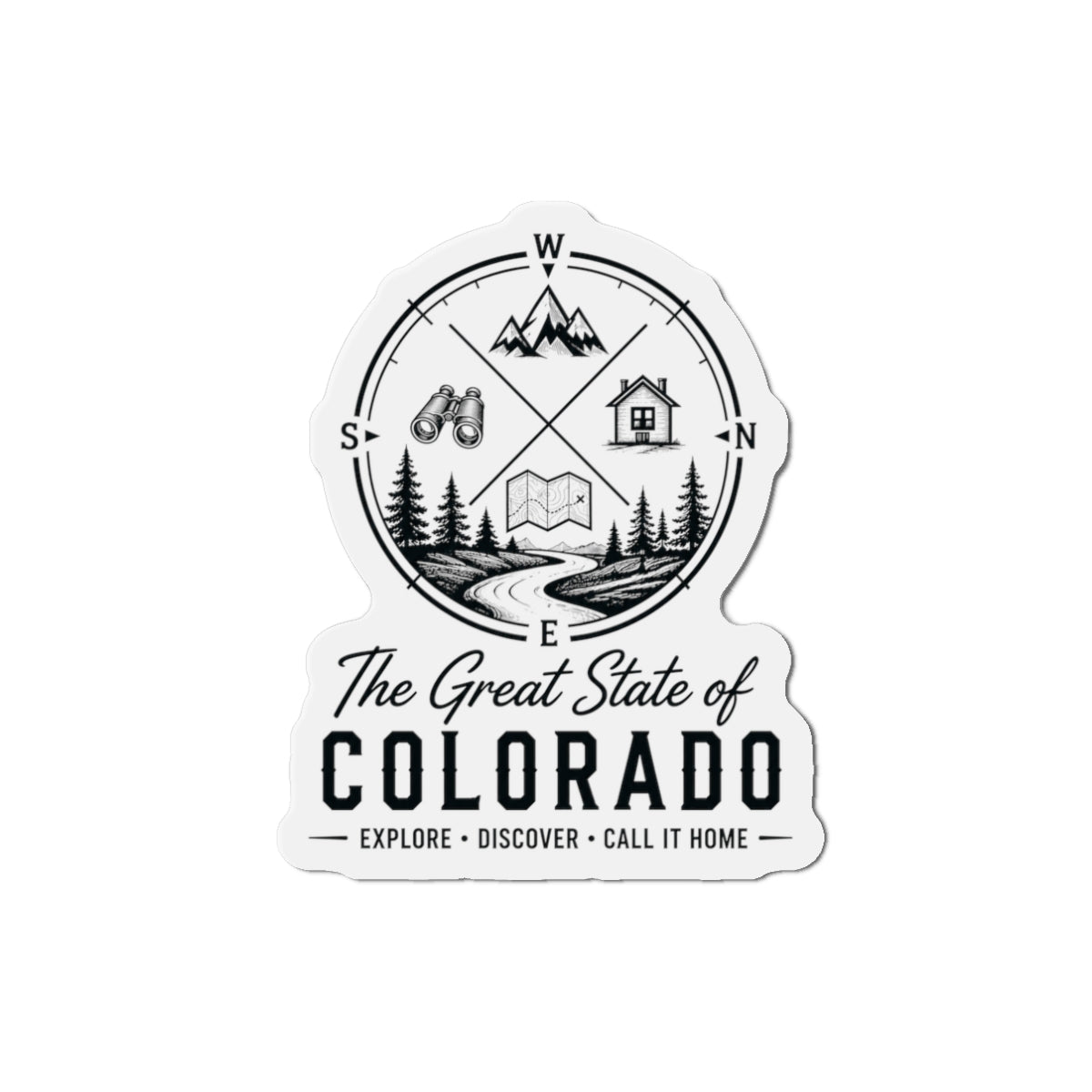 Colorado Die-Cut Magnet — The Great State of Colorado Adventure Compass