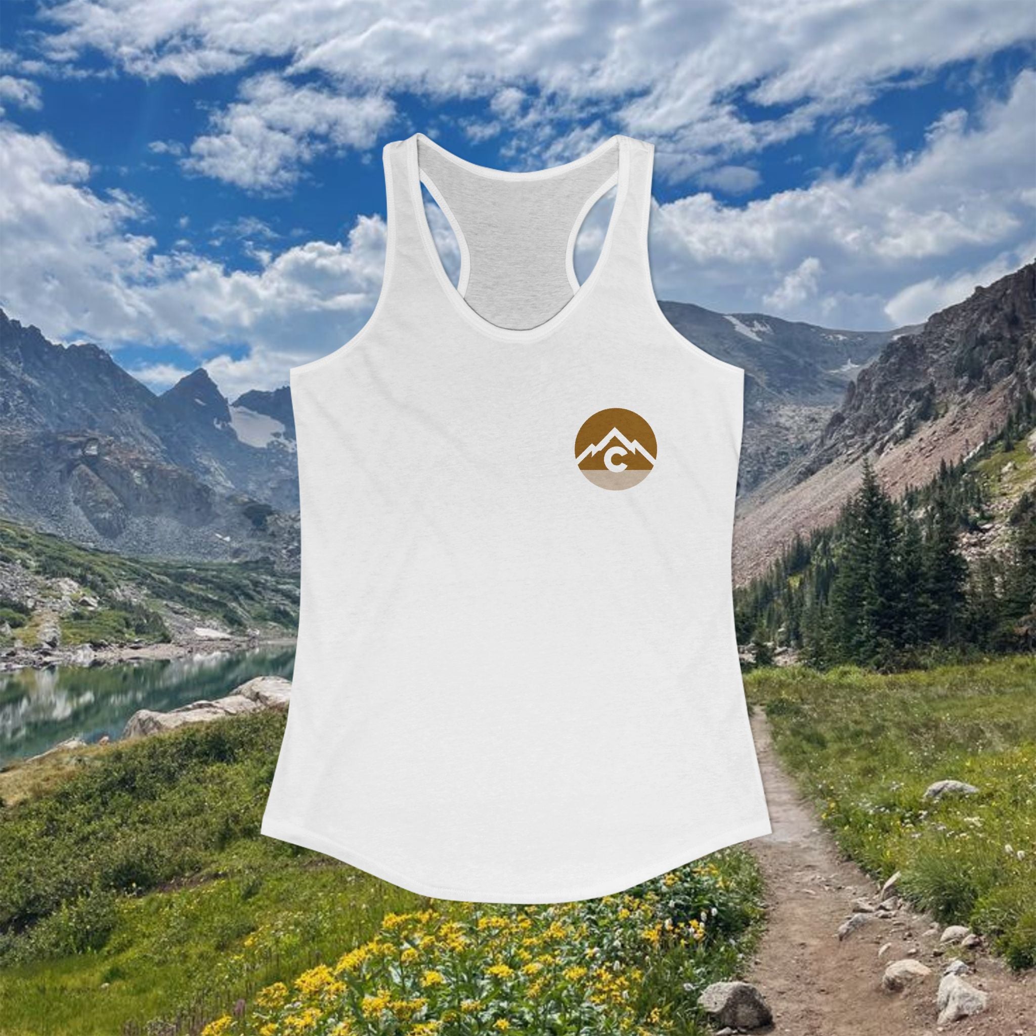 Modern F and B Gold Women's Ideal Racerback Tank