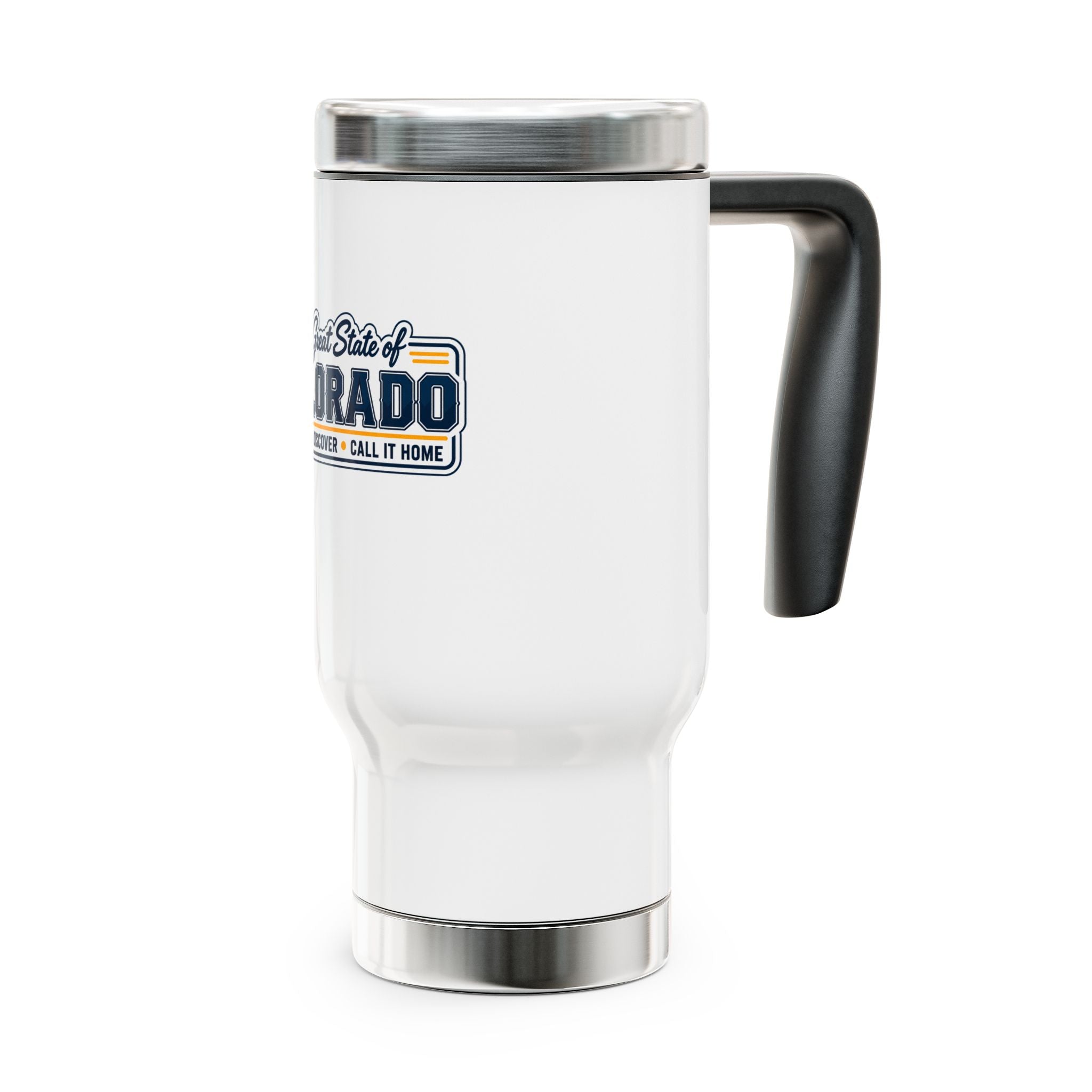 Colorado Travel Mug – “The Great State of Colorado” 14oz Stainless Steel Insulated Mug with Handle