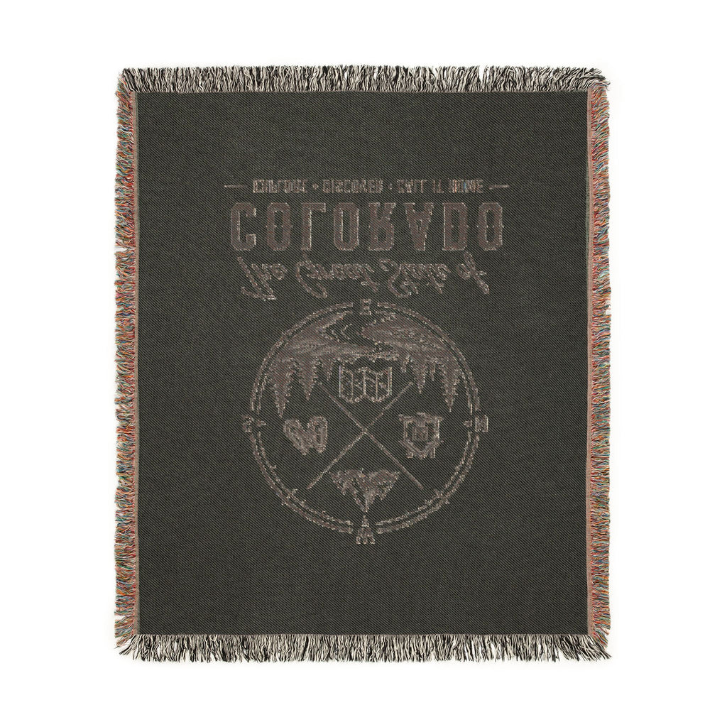 Colorado Adventure Woven Blanket — Mountain Cabin Travel Throw