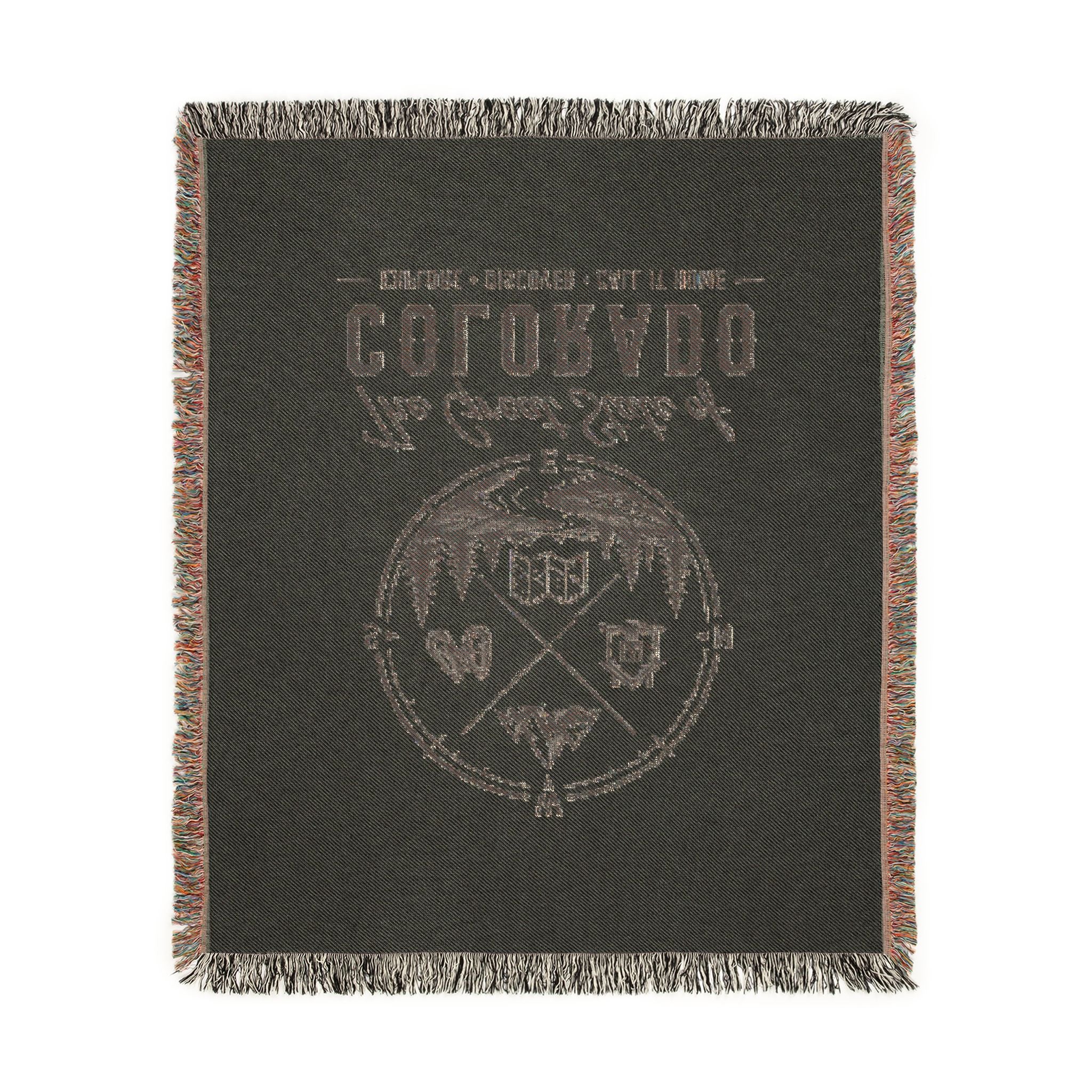 Colorado Adventure Woven Blanket — Mountain Cabin Travel Throw