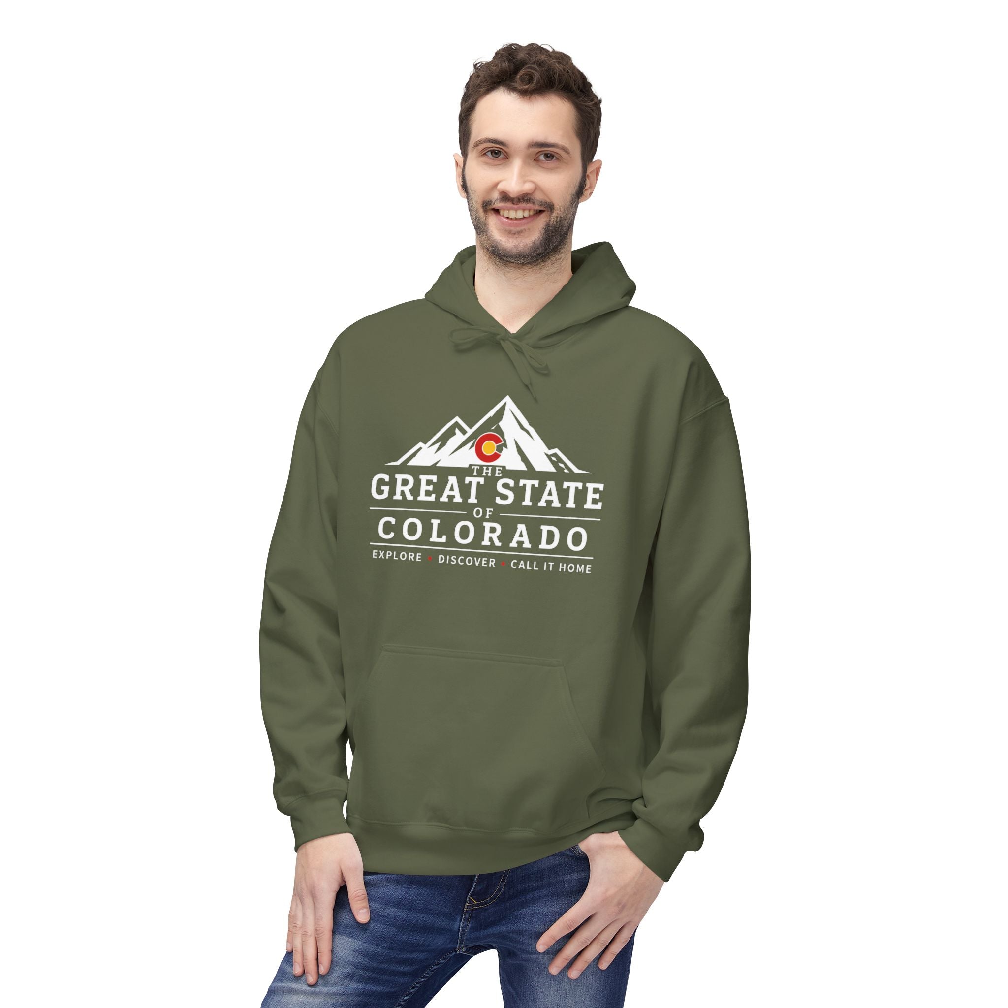 Classic Colorado Mountain Hoodie — "Great State  Of Colorado" Outdoor Adventure Pullover