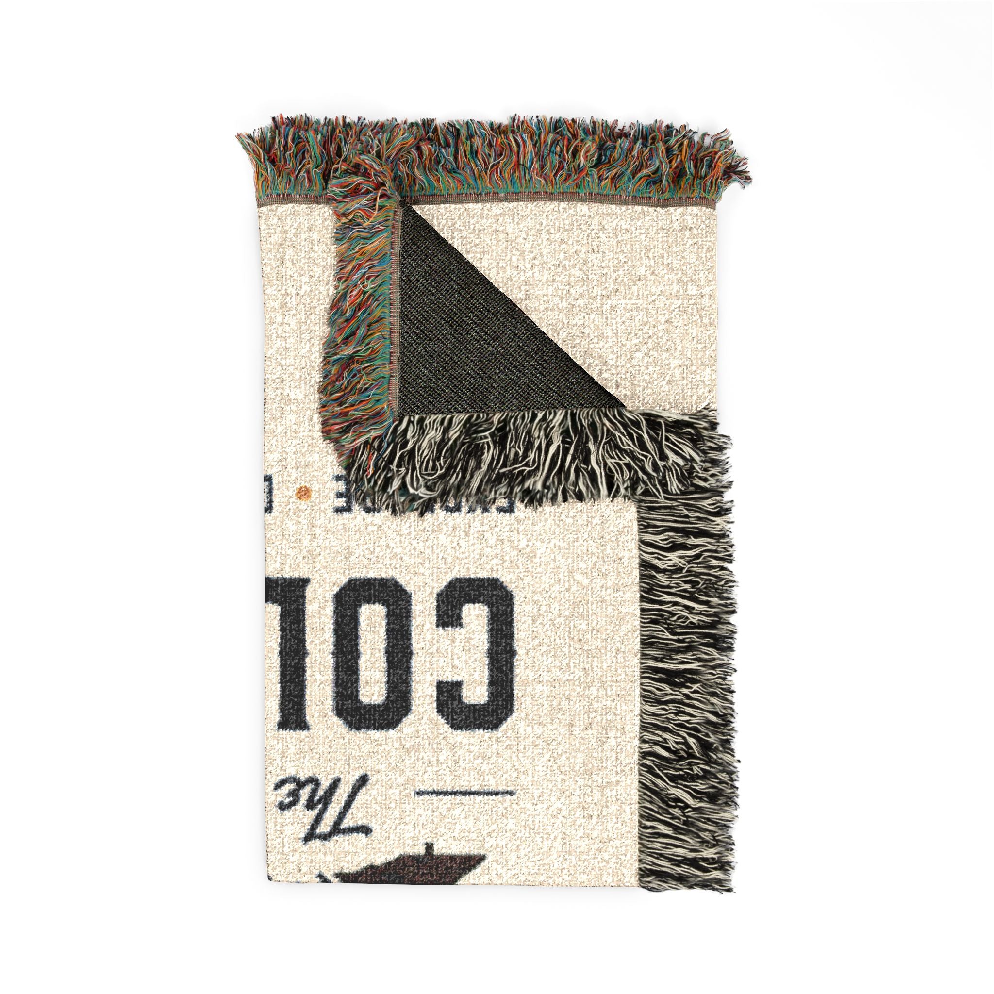 Compass Colorado Mountain Woven Blanket — Retro Compass Scenic Throw