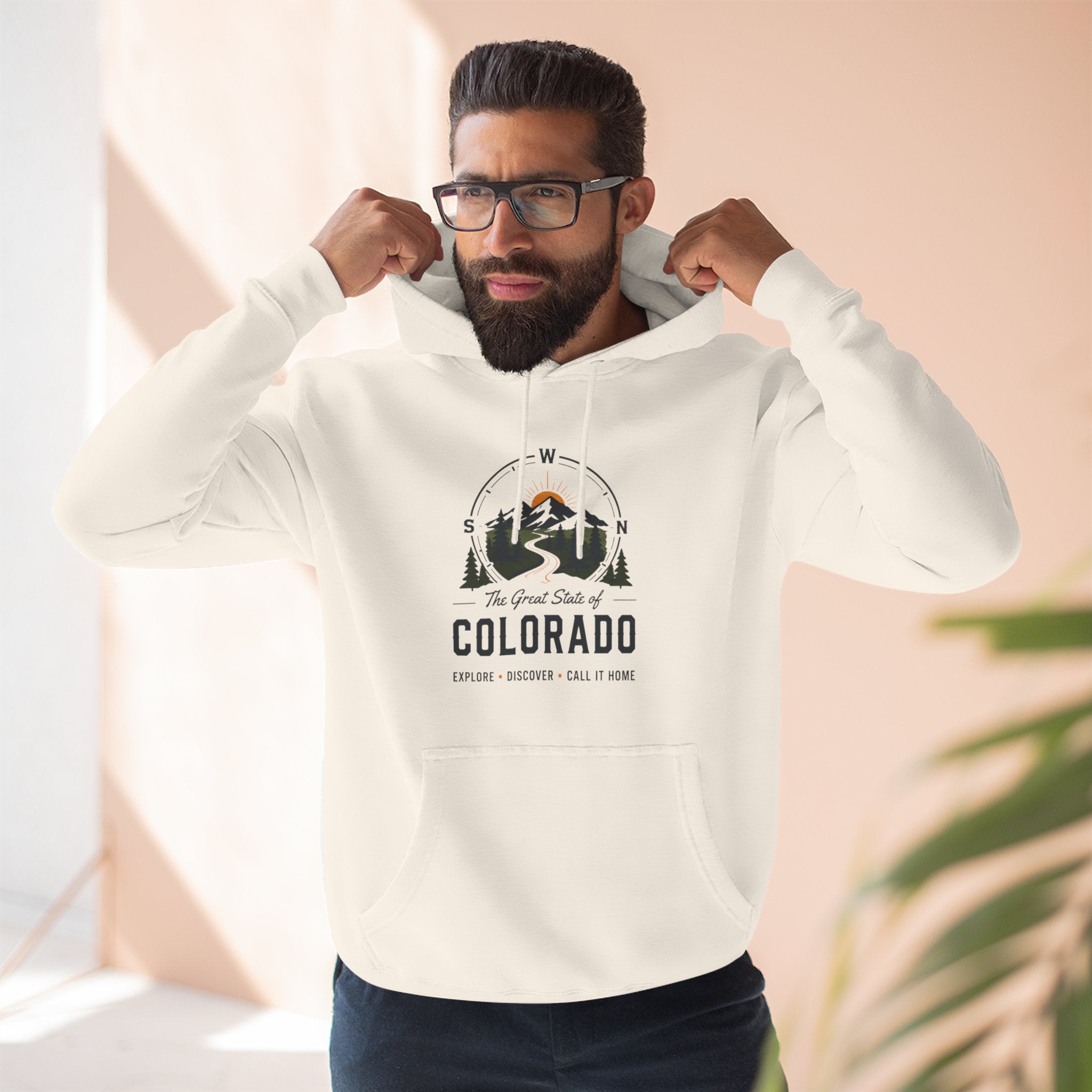 Compass Colorado Mountain Hoodie — The Great State Graphic Fleece Pullover